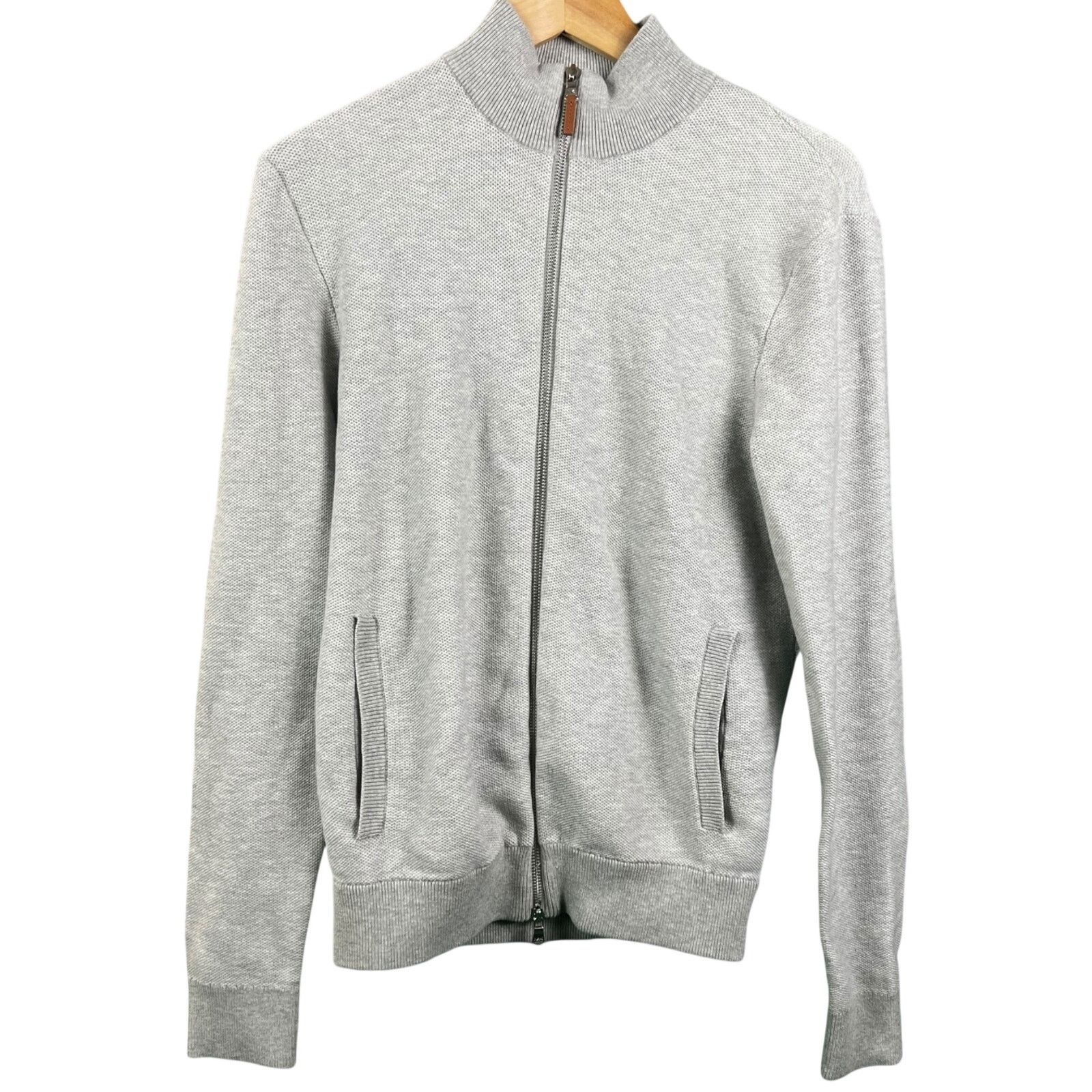 Michael Kors Michael Kors Mens Small 100% Cotton Gray Mock Neck Full Zip Size US S / EU 44-46 / 1 - 7 Thumbnail