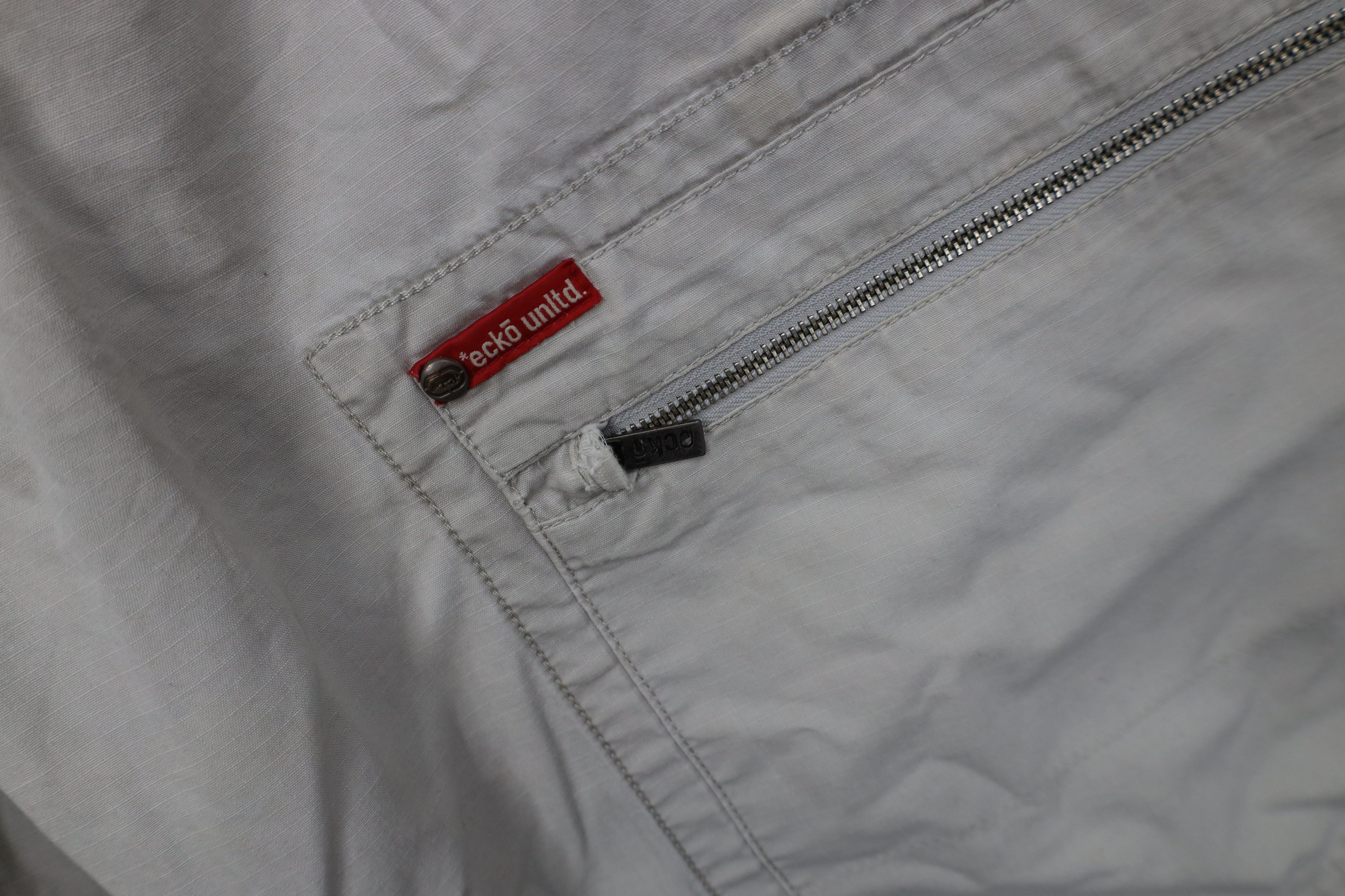 Ecko Unltd. Vintage 90s Y2K Ecko Baggy Ripstop Cargo Shorts Beige Cotton Size US 38 / EU 54 - 7 Thumbnail