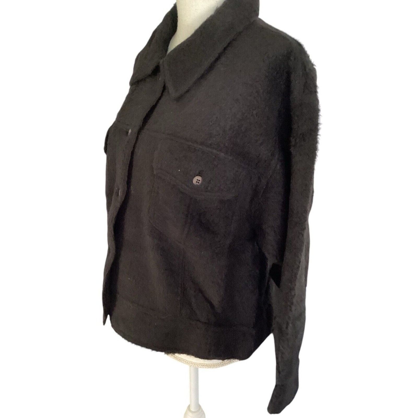 Other Peruvian connection Black alpaca cotton blazer Shacket m Size M / US 6-8 / IT 42-44 - 4 Thumbnail