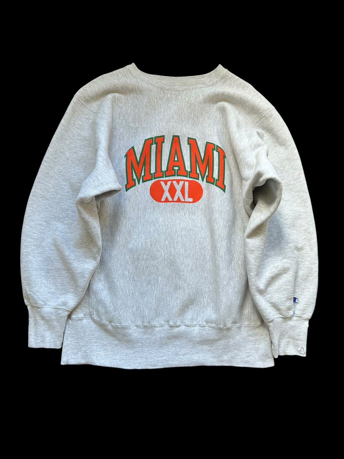 image of 80's Champion Miami Sweatshirt Crewneck Made In Usa in Grey, Men's (Size XL)