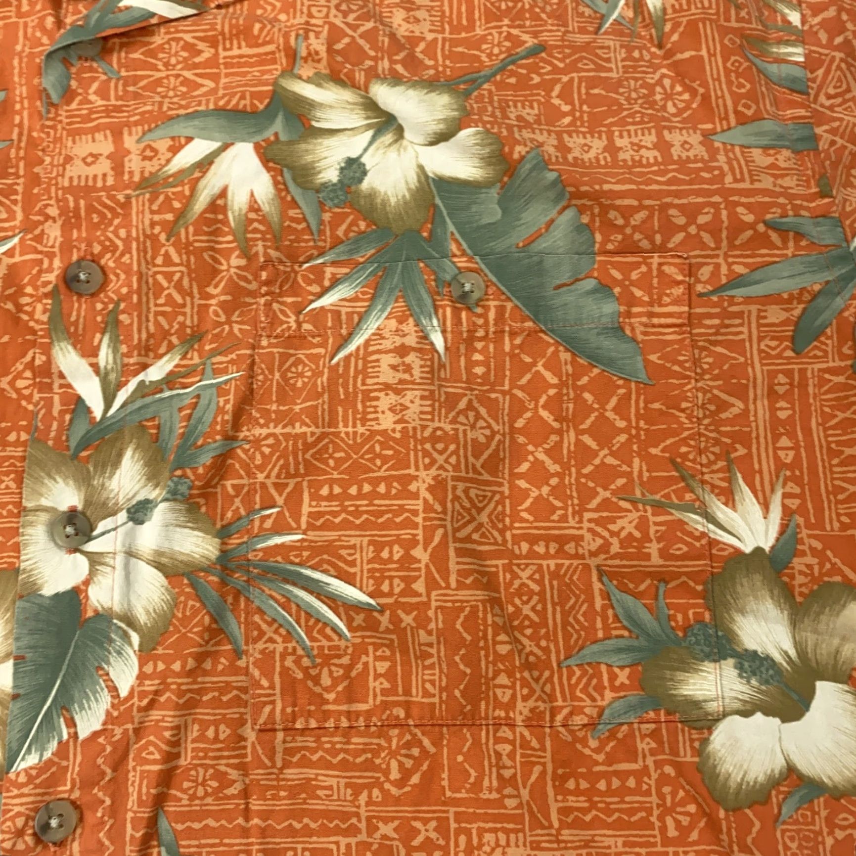Pierre Cardin Pierre Cardin Hawaiian Shirt Mens XL Orange Floral Button Up Camp Tropical Casual Size US XL / EU 56 / 4 - 2 Thumbnail