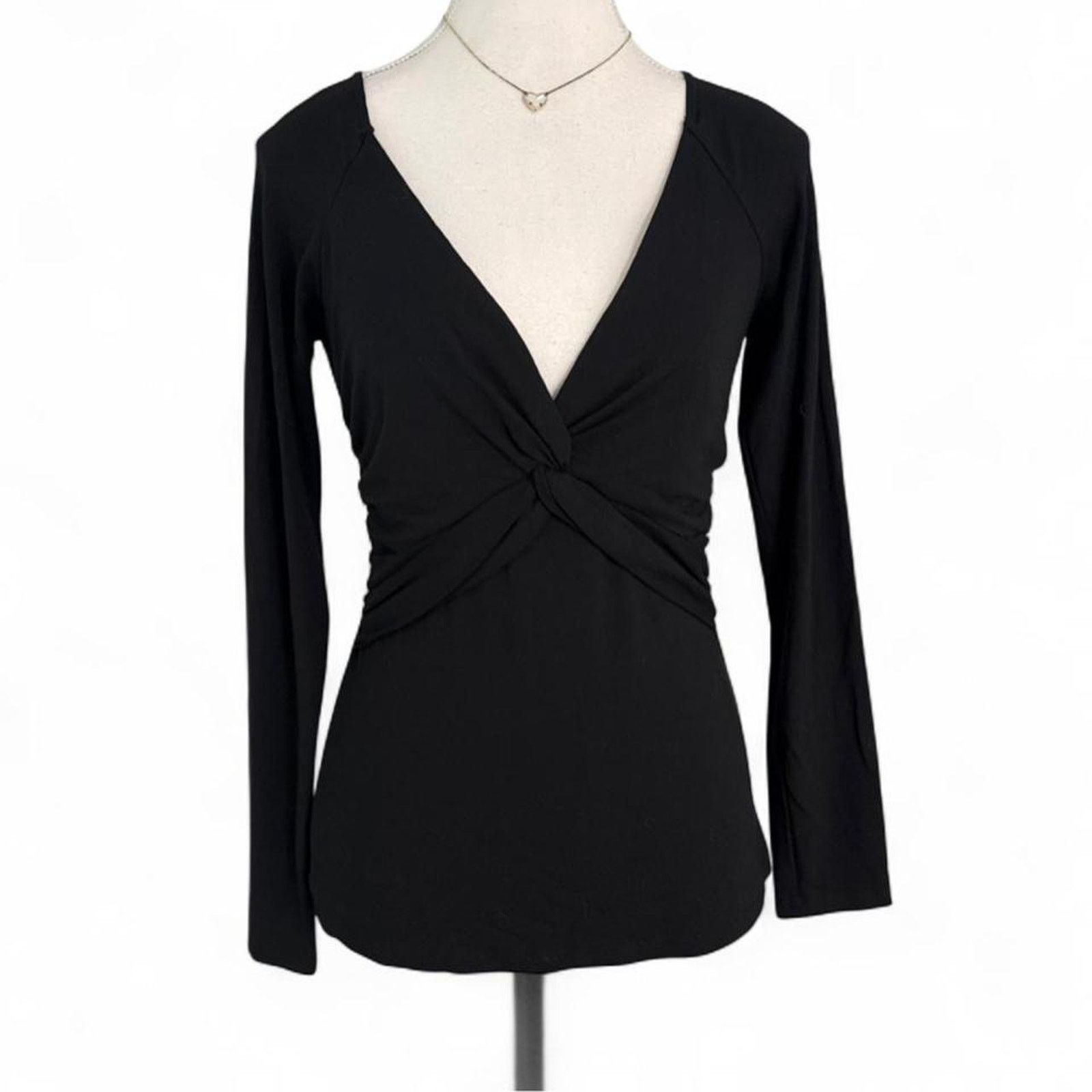 Other Cache black long sleeve top twist front open back. Size M Size M / US 6-8 / IT 42-44 - 1 Thumbnail