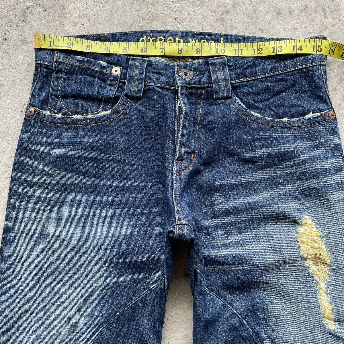 Japanese Brand × Jean Vintage Green Wood Japan Distressed Faded Jeans Denim Pants Size US 31 - 6 Thumbnail