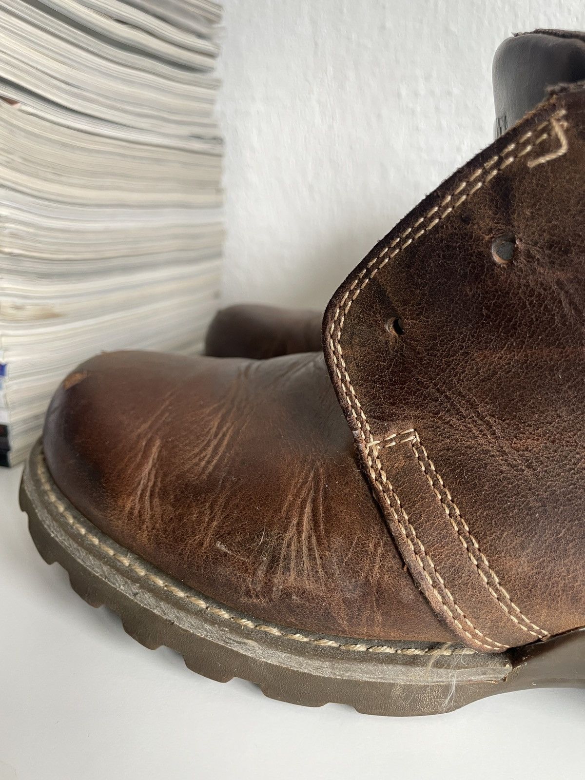 Caterpillar Caterpillar Distressed Leather Work Boots Patina size 46 Size US 12.5 / EU 45-46 - 25 Thumbnail