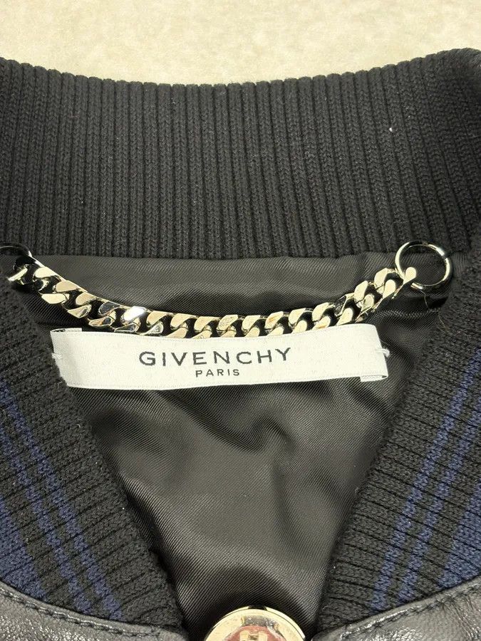 Givenchy SS2017 Givenchy Navy Star Black Leather Bomber Jacket by Riccardo Tisci Size US S / EU 44-46 / 1 - 10 Thumbnail