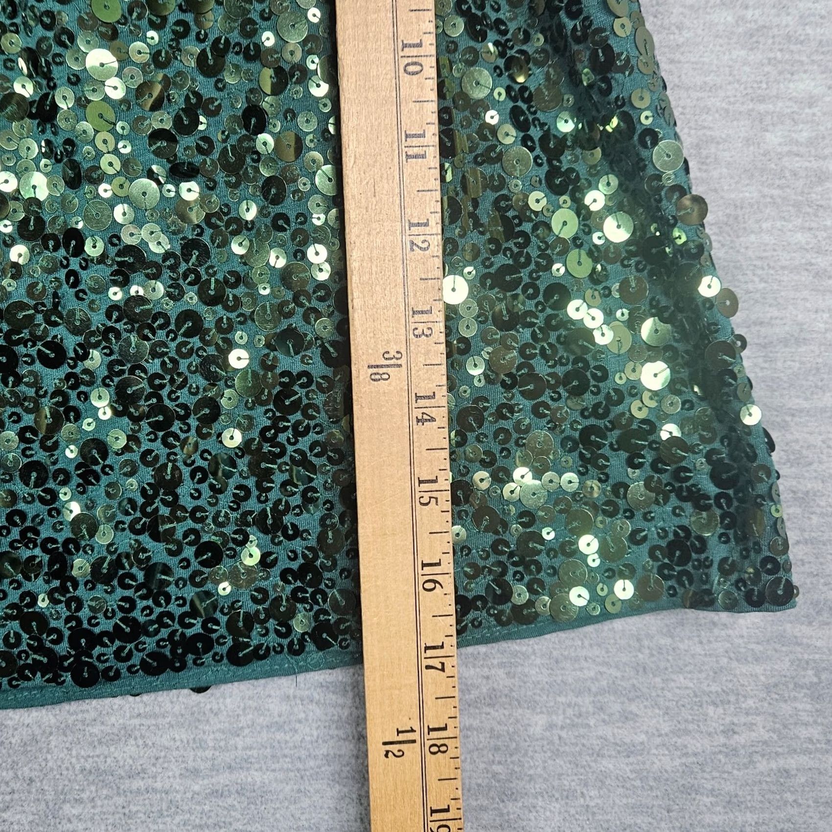 Vintage Garnet Hill Sequin Mini Green Women's Skirt Size S Size 28" / US 6 / IT 42 - 3 Thumbnail