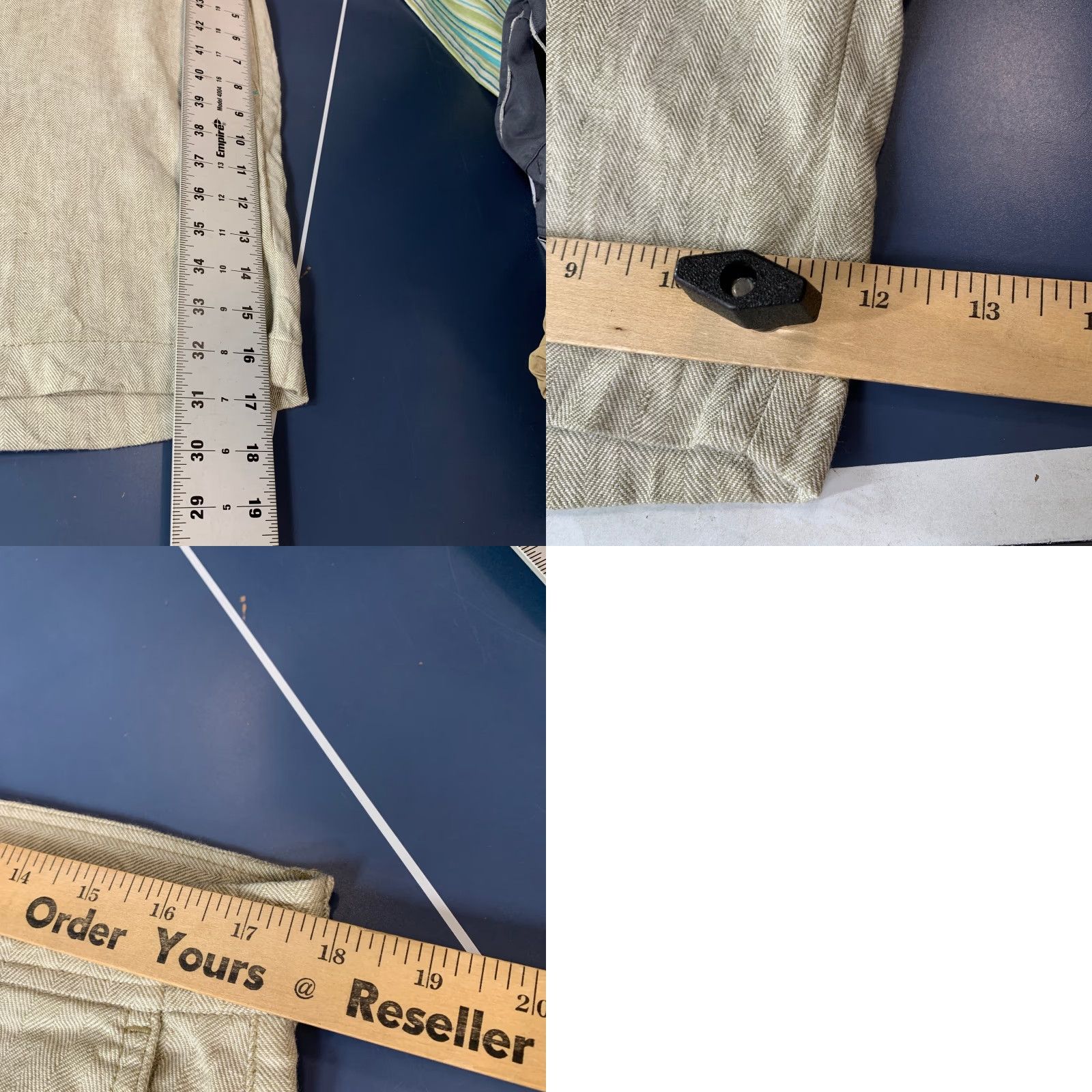Tommy Bahama Tommy Bahama Linen Blend Chino Shorts Mens 34x7 Gray Herringbone Beach Casual Size US 34 / EU 50 - 9 Thumbnail