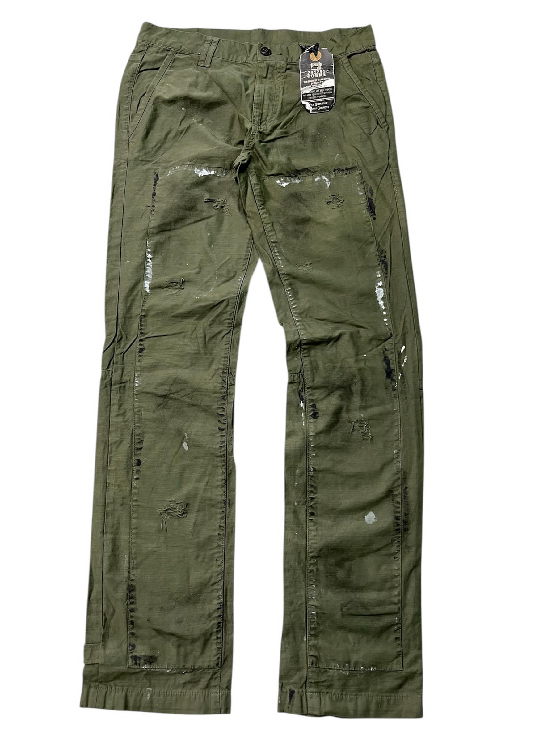 291295=Homme 291295=Homme Double knee Painted Fatigue Pants Size US 31 - 1 Thumbnail