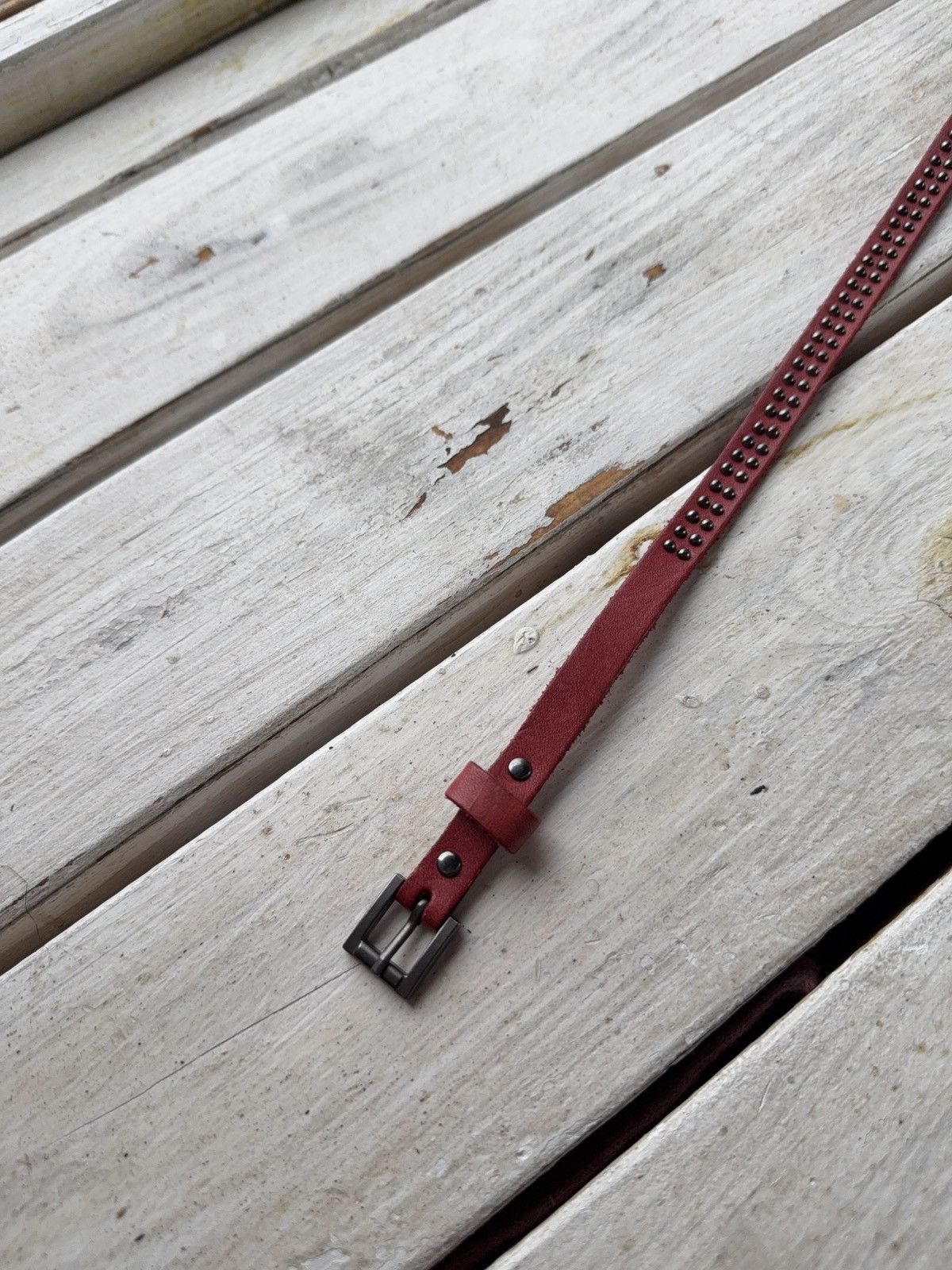 Japanese Brand Vintage Retro 90s Opium Rock Leather Japanese style belt Size ONE SIZE - 4 Thumbnail