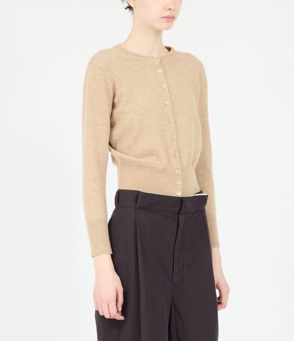 Maison Margiela o1bcso1str0526 Wool Knit Cardigan in Beige Size XS / US 0-2 / IT 36-38 - 2 Thumbnail