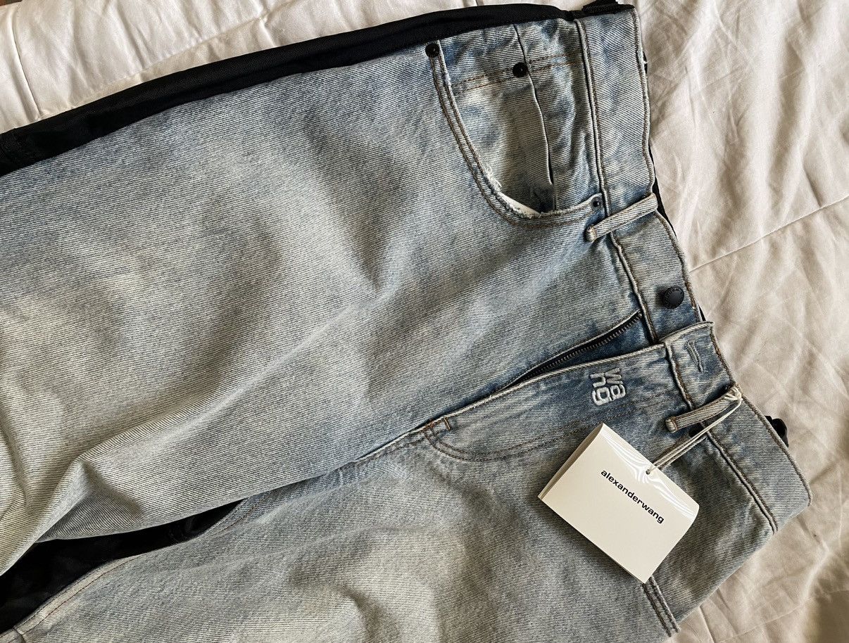Alexander Wang Blue & Black Denim Hybrid Cargo Jeans Size 26" / US 2 / IT 38 - 10 Thumbnail
