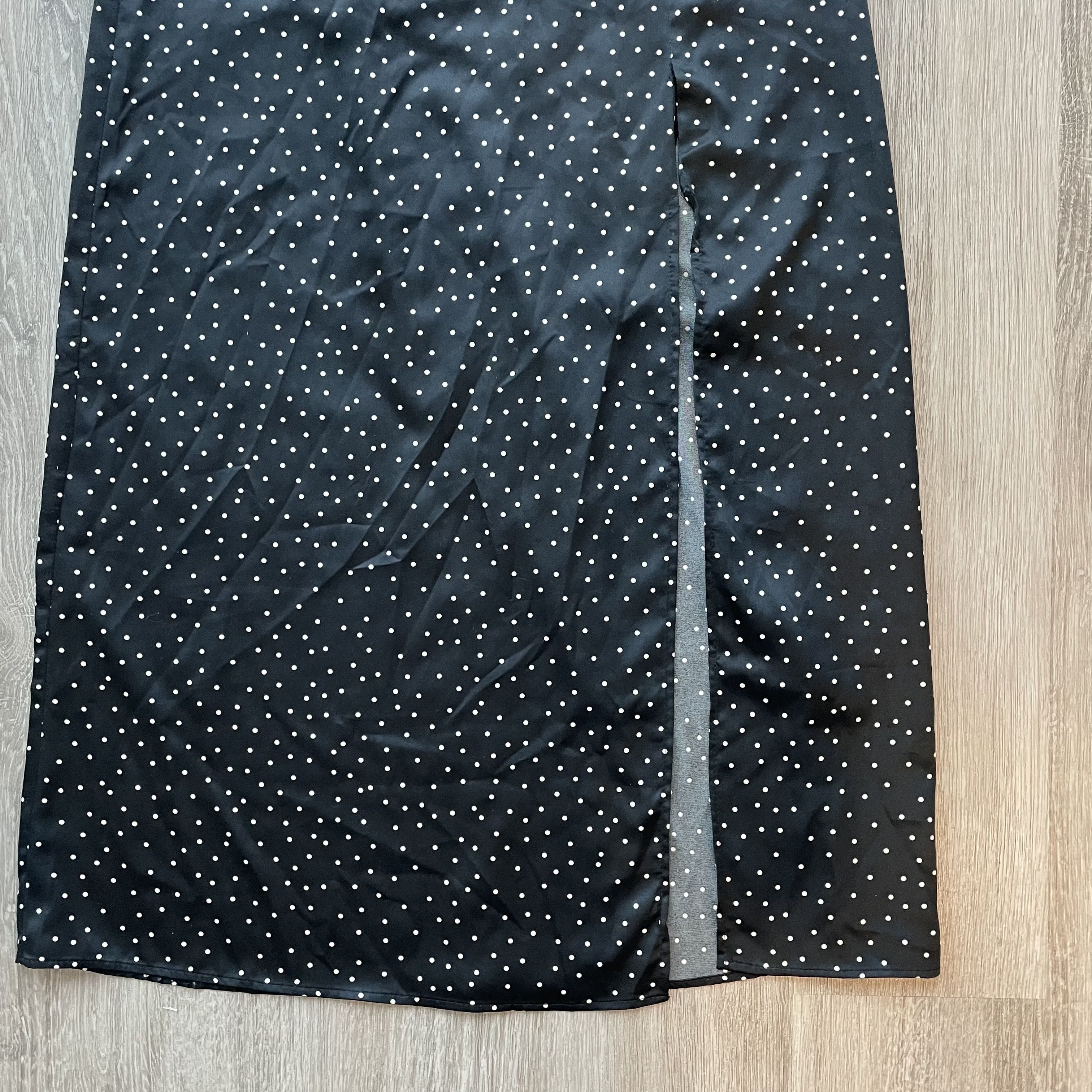 Zara Zara Polka Dot Ruched Bust Midi Dress with Slit XS Size XS / US 0-2 / IT 36-38 - 10 Thumbnail