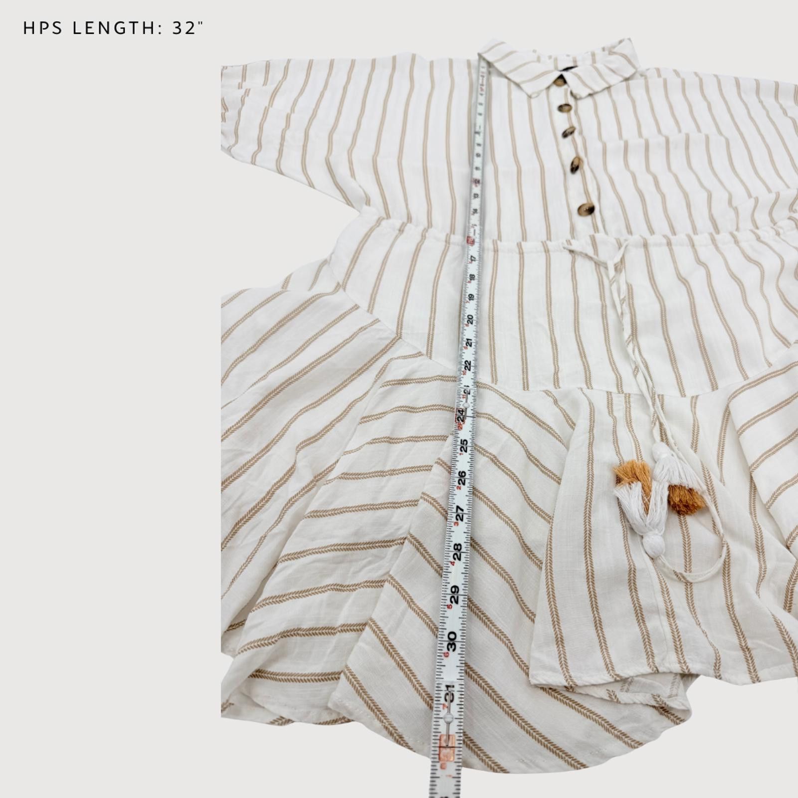 Kai Aakmann AAKAA Dress Boho Handkerchief Hem Ivory Stripe M Size M / US 6-8 / IT 42-44 - 8 Thumbnail