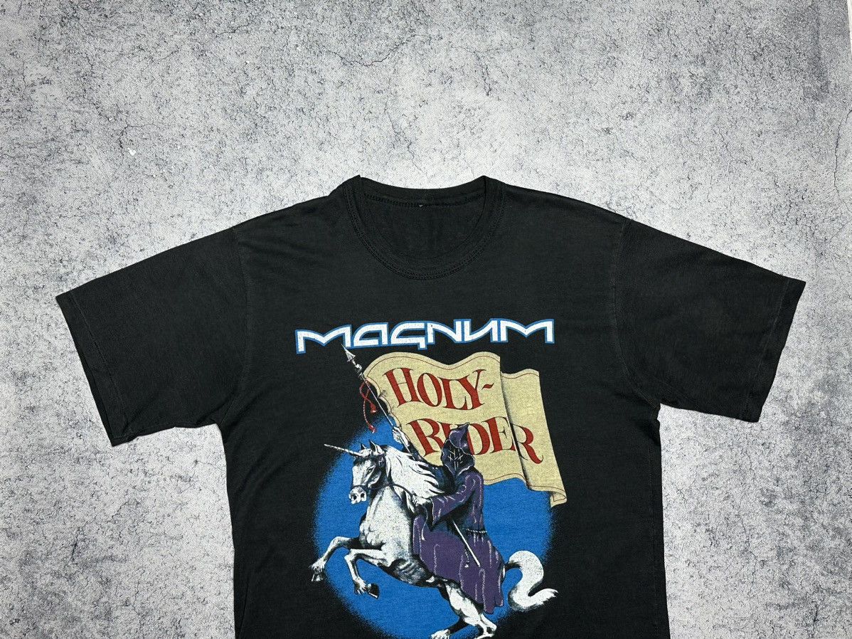 Band Tees Vintage 80s Magnum Holy Rider Tour Rock T-Shirt Size US M / EU 48-50 / 2 - 2 Thumbnail