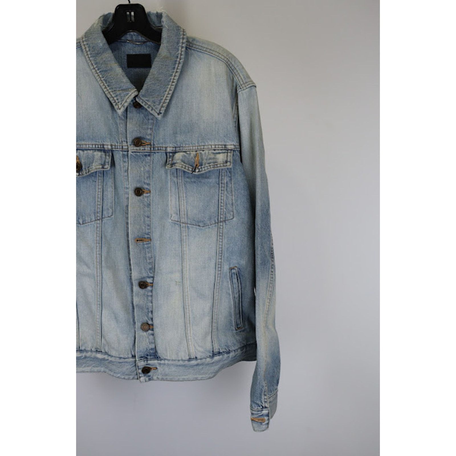 Saint Laurent Paris o1rshd1 Classic Denim Jacket in Sky Blue Size US M / EU 48-50 / 2 - 7 Thumbnail