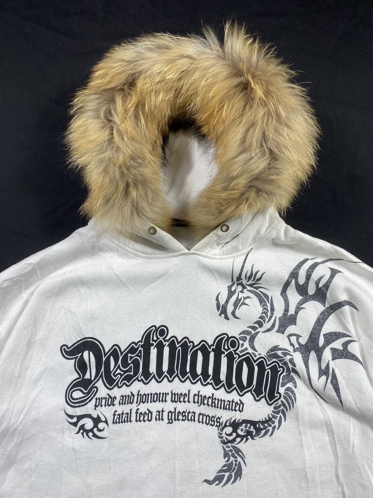 Le Grande Bleu (L.G.B.) Japenese Beaumere fur hoodie poem gothic punk style Size US L / EU 52-54 / 3 - 5 Thumbnail
