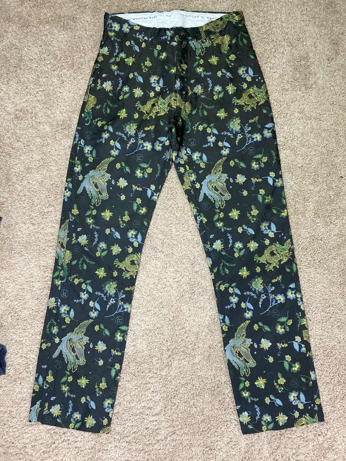 Martine Rose SS20 Martine Rose Chinese Floral Straight Viscose Rave 2020 Size US 30 / EU 46 - 2 Thumbnail