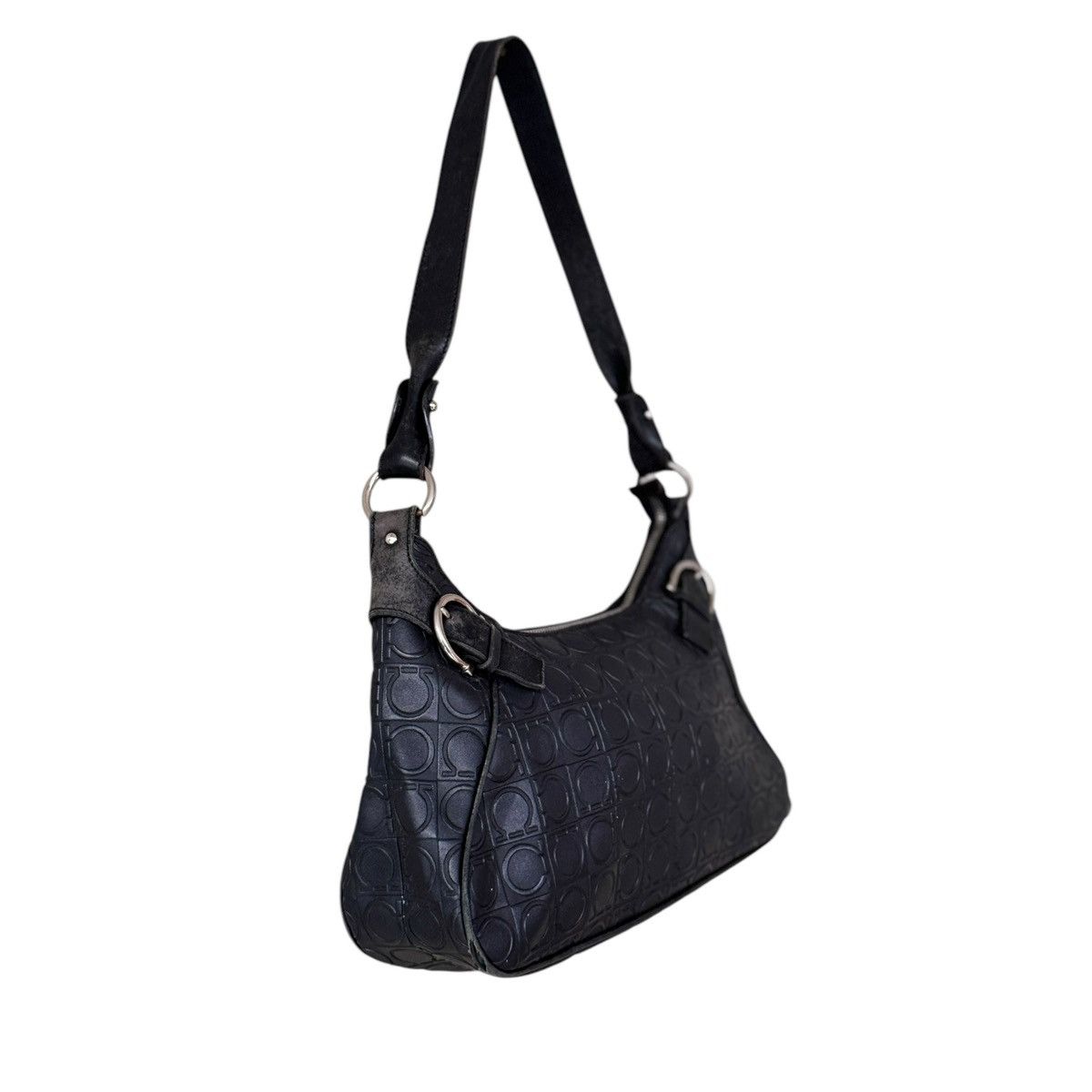 Salvatore Ferragamo Salvatore Ferragamo Black Gancini Leather Shoulder Bag Size ONE SIZE - 7 Thumbnail