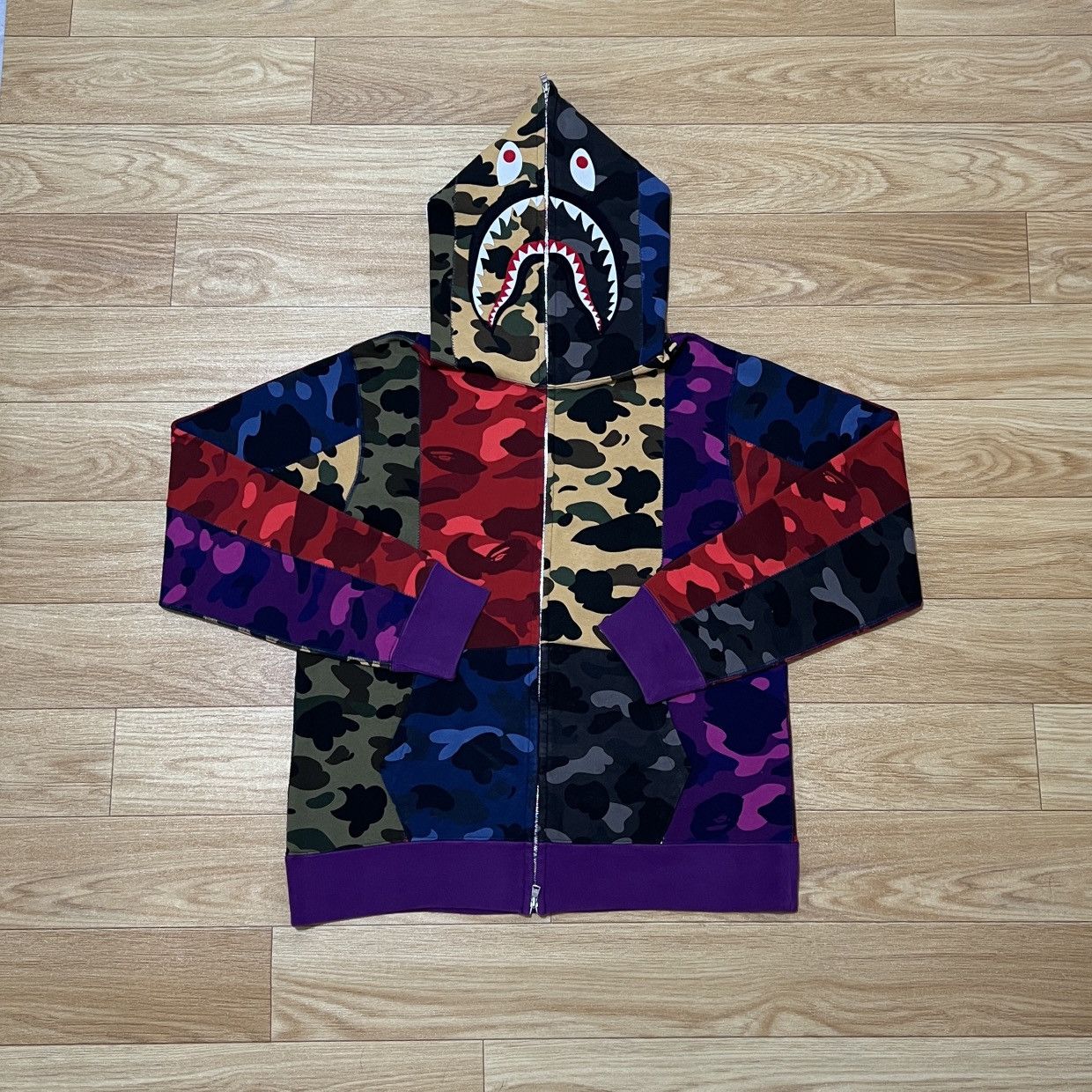 💥 Bape Crazy Camo Shark Zip Up Hoodie💥