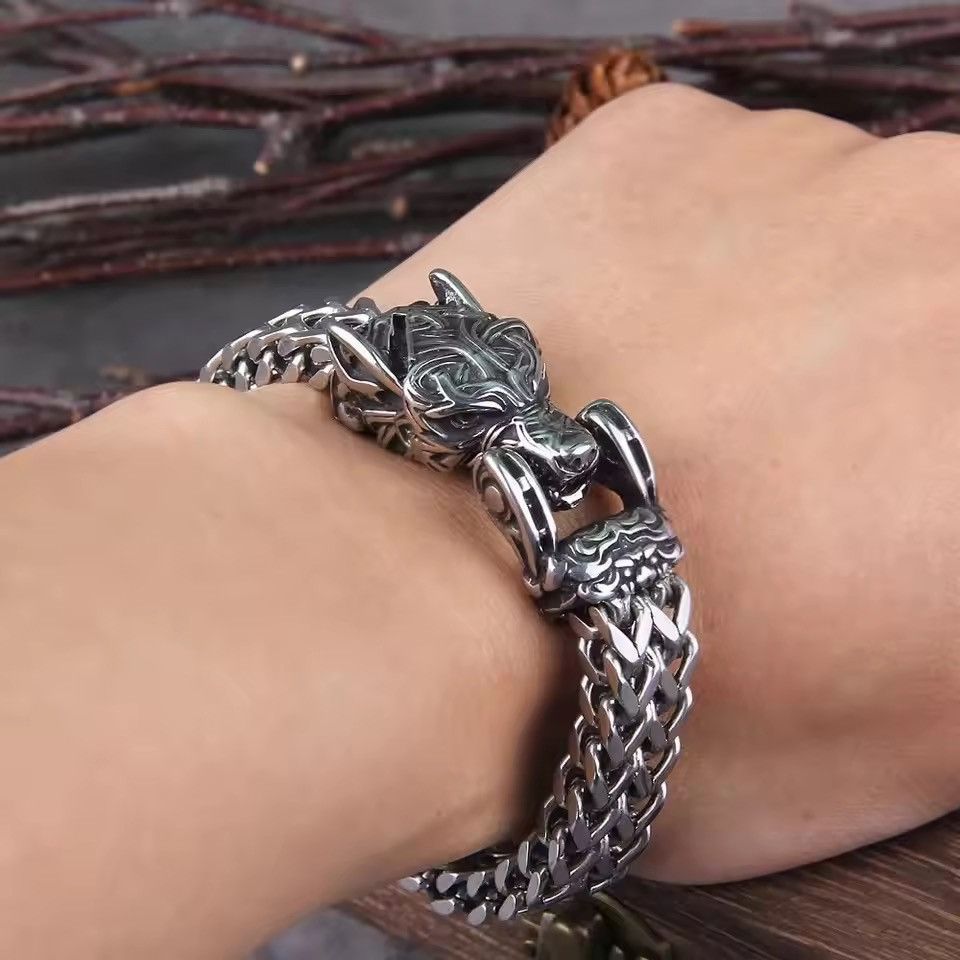 Japanese Brand Wolf Head Chain Bracelet Size ONE SIZE - 1 Thumbnail