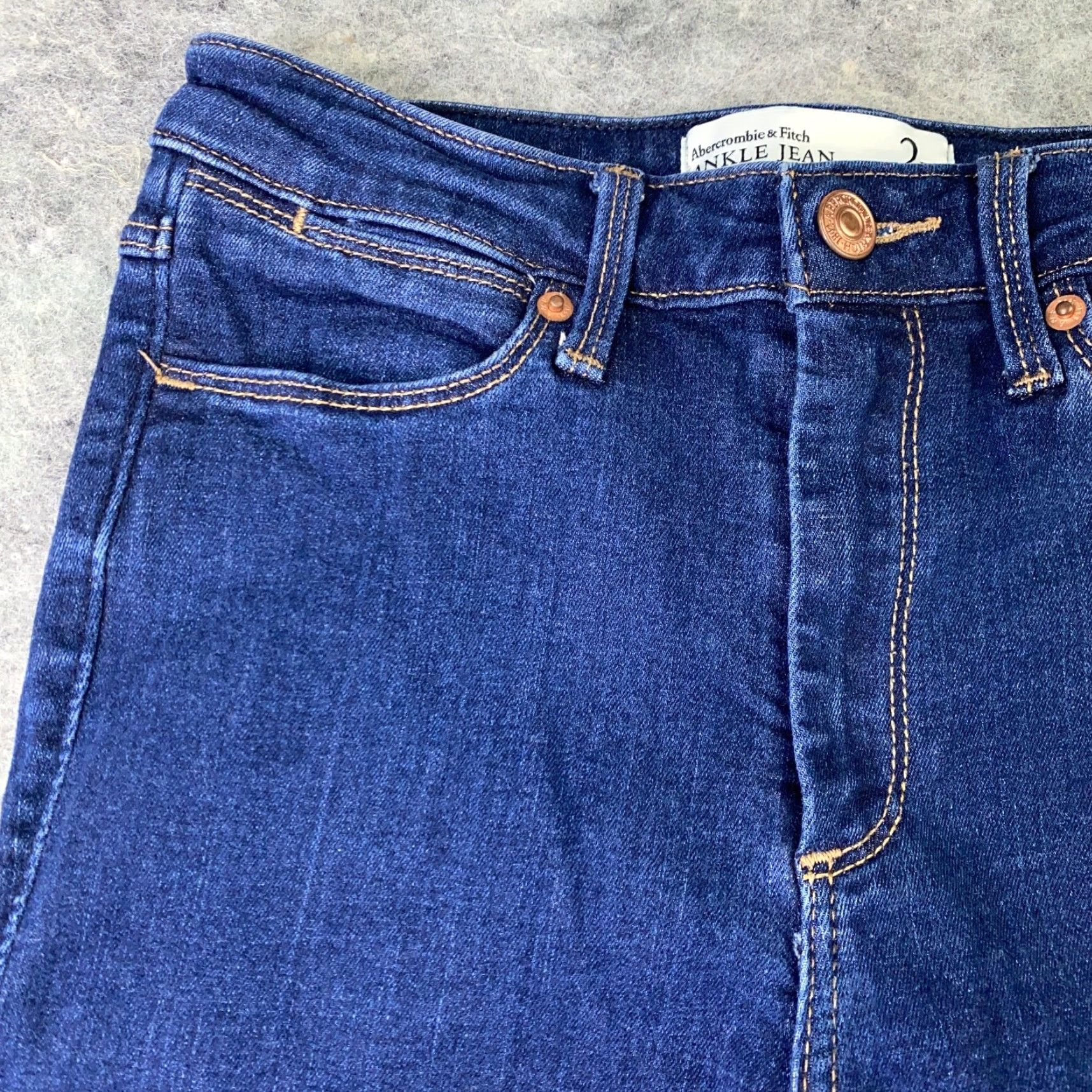 Abercrombie & Fitch Abercrombie & Fitch Jeans Womens Size 2 Blue Hi-Rise Ankle Stretch Zipper Hem Casual Denim Pants Women Regular 5-Pocket Design Mid Rise Size 25" / US 0 / IT 36 - 2 Thumbnail