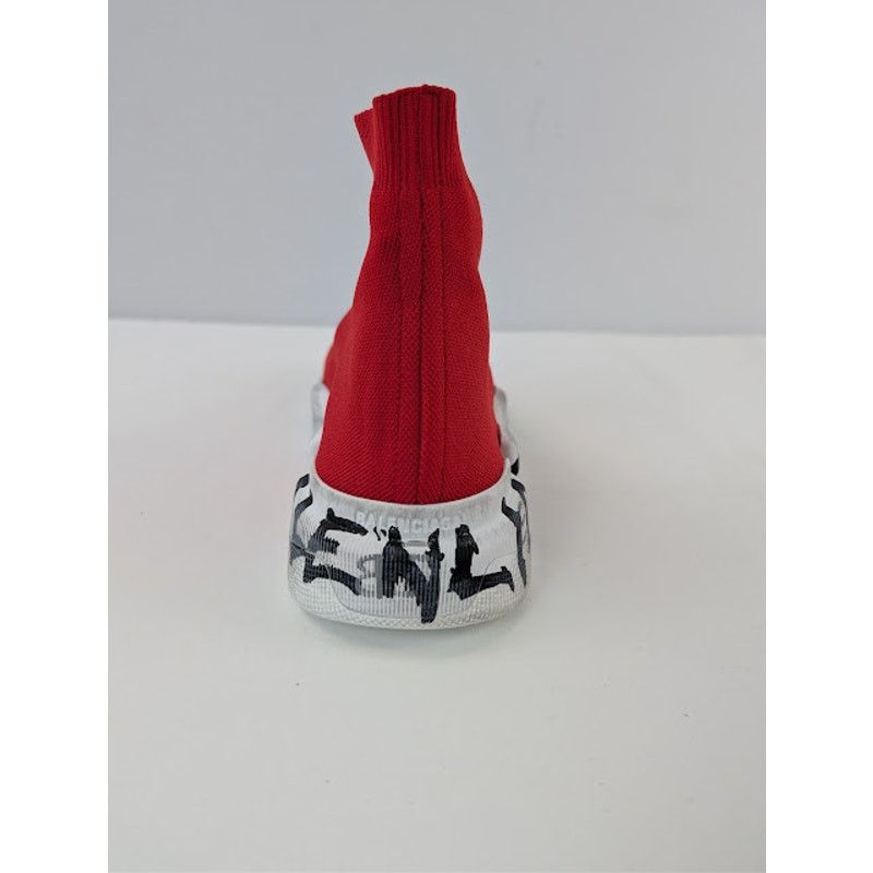 Balenciaga o1rshd1 Q:2 / Speed 2.0 Graffiti Recycled Knit Sneaker Red Size US 11 / EU 44 - 15 Thumbnail