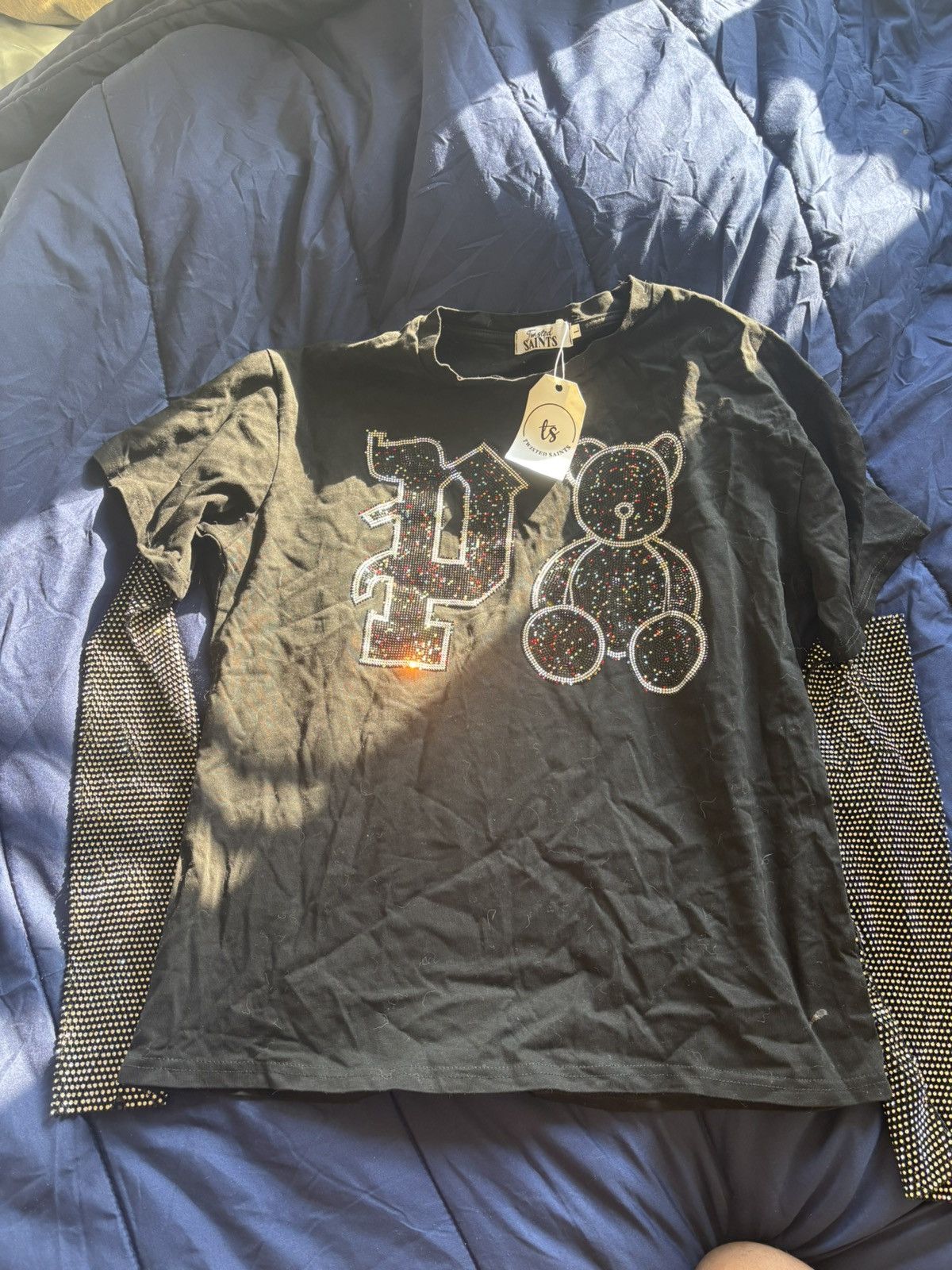 Other Black bedazzled shirt Size L / US 10 / IT 46 - 1 Thumbnail