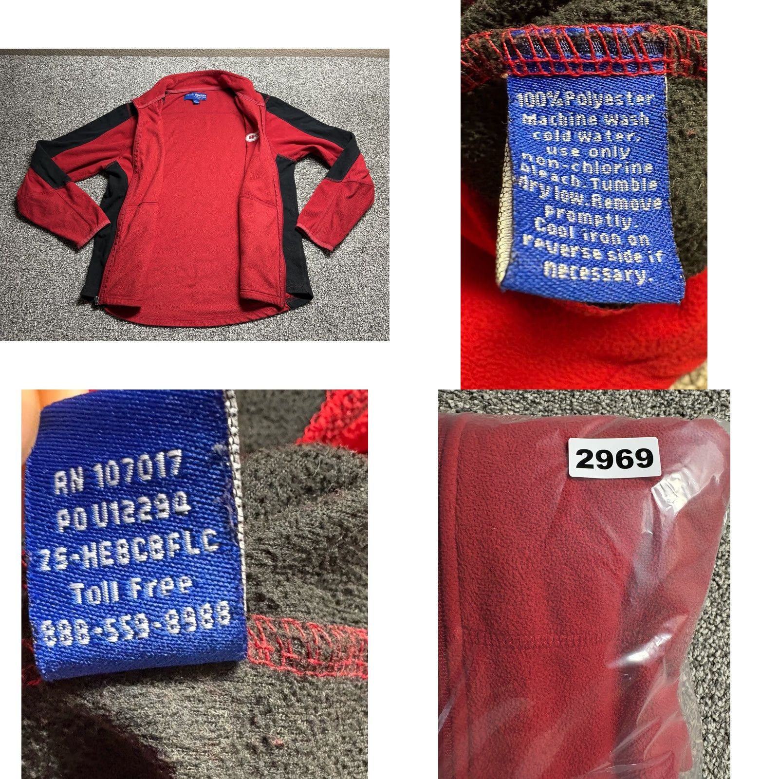 Vintage H-E-B Employee Fleece Jacket Red Full Zip Ukrop's Threads Large L Mens Shirt Jacket Size US L / EU 52-54 / 3 - 8 Thumbnail