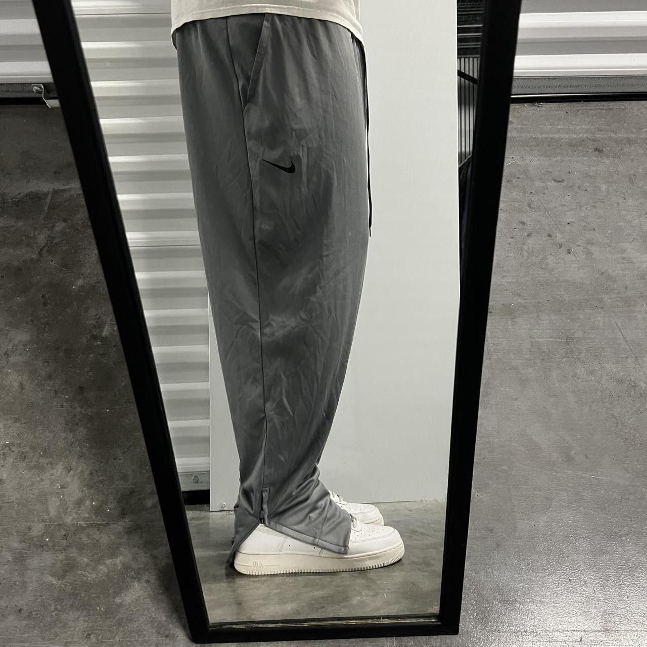Nike Crazy Vintage Y2K/2000s Nike Grey Trackpants with pockets and leg zippers! Size US 38 / EU 54 - 1 Thumbnail