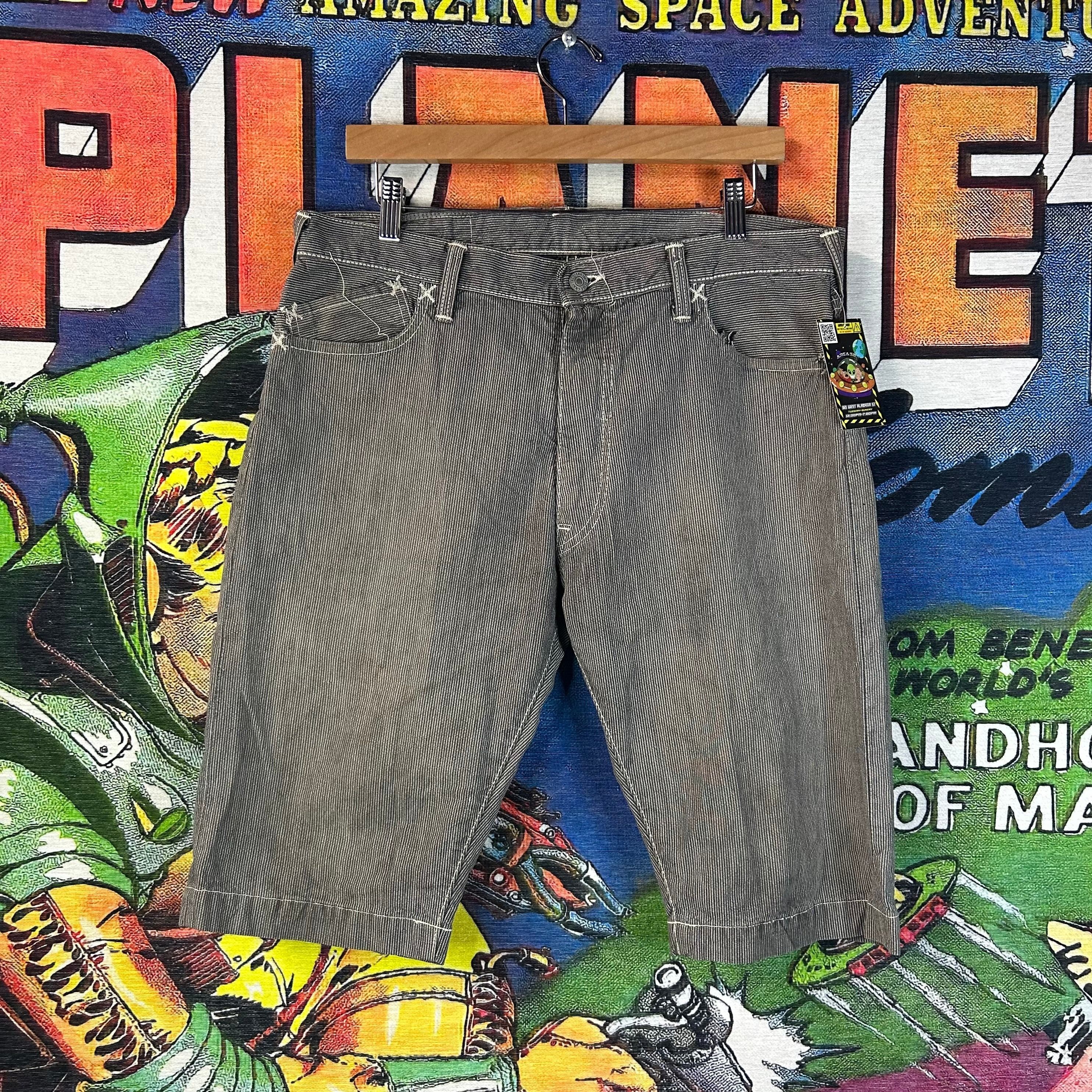 Evisu Evisu Striped Denim Shorts Size 34” Size US 34 / EU 50 - 2 Thumbnail