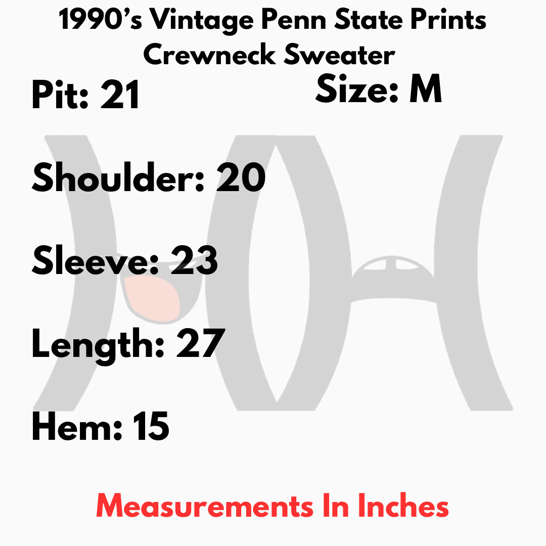 Vintage 1990’s Vintage Penn State Prints Crewneck Sweater Size US M / EU 48-50 / 2 - 4 Preview
