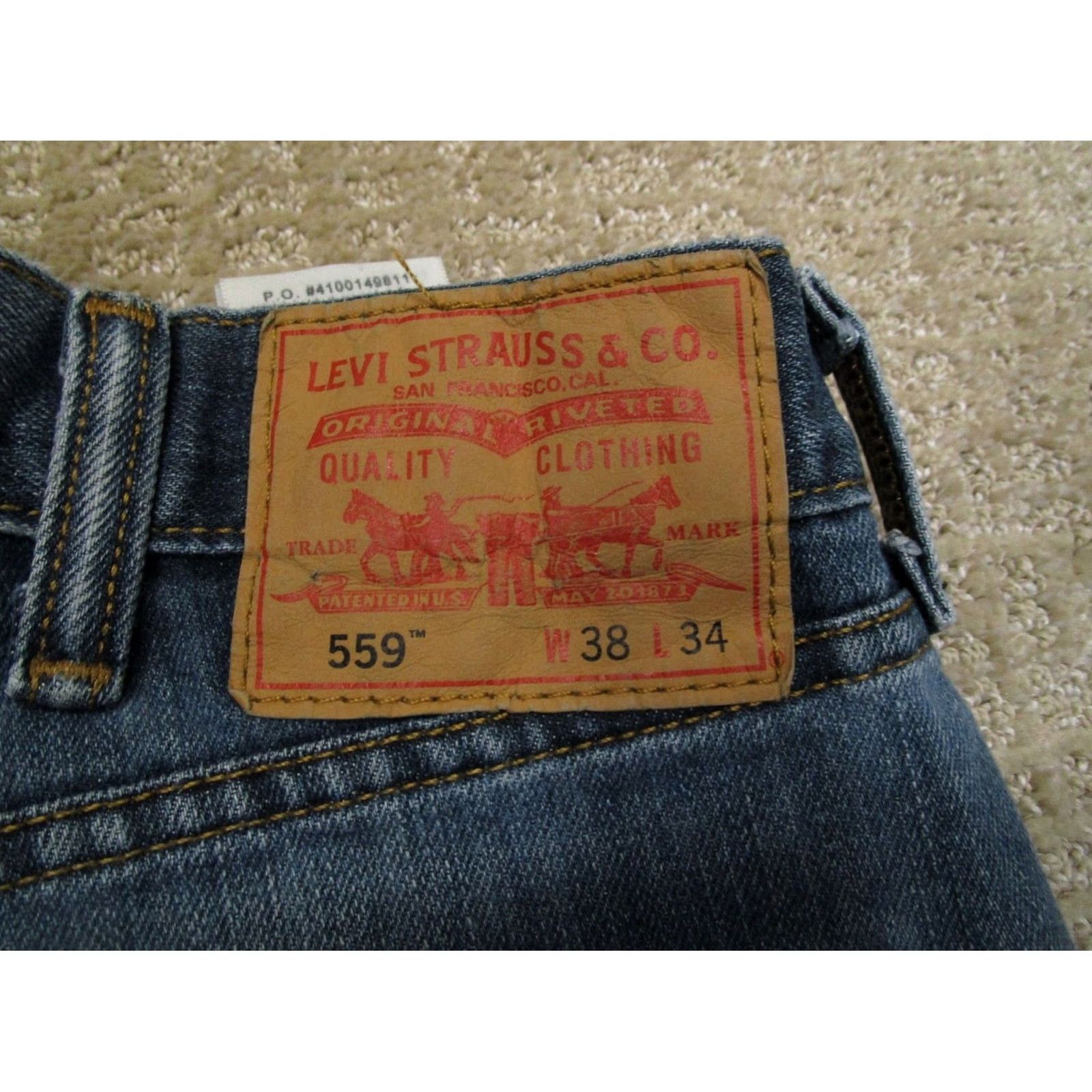 Levi's Levi's 559 Jeans Men 38x34 Light Blue Straight Relaxed Denim Pocket Logo Vintage No Size US 38 / EU 54 - 5 Thumbnail