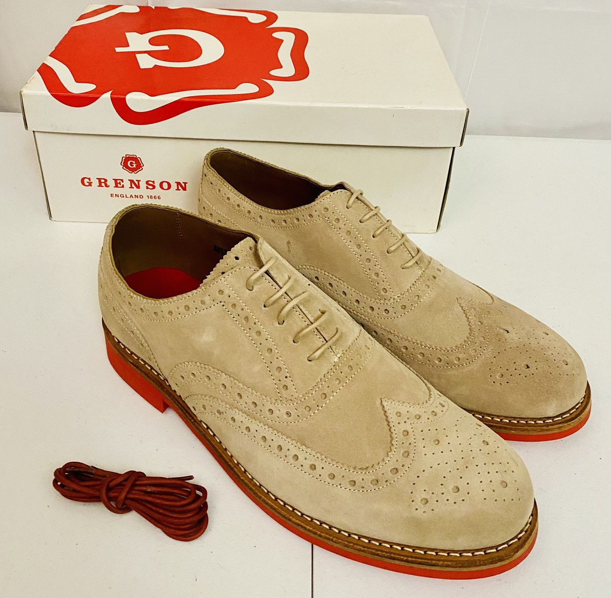 Grenson GRENSON Stanley Brown Suede Leather Firewalk Brogue 11.5 New Size US 11.5 / EU 44-45 - 6 Thumbnail