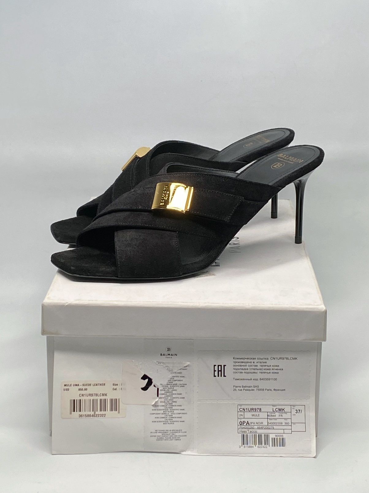 Balmain Balmain Uma Mules In Suede Leather size 37.5 Size US 7.5 / IT 37.5 - 12 Thumbnail