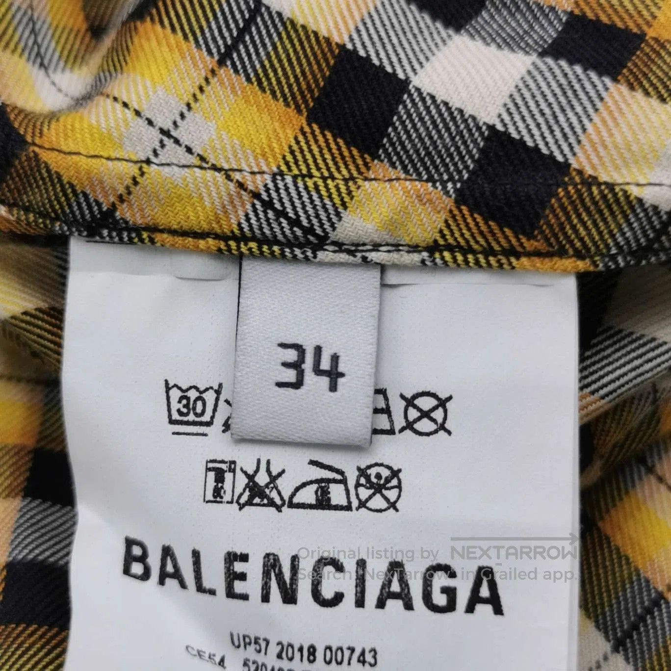 Balenciaga Balenciaga Cotton Check Logo Collared Long. Size US XXS / EU 40 - 6 Thumbnail