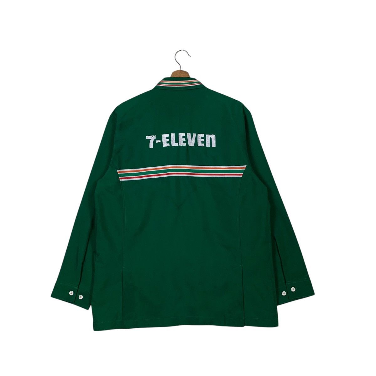 Japanese Brand 7-ELEVEN Big Logo Green Long Sleeve Uniform Jacket #2084-C91 Size US L / EU 52-54 / 3 - 7 Thumbnail
