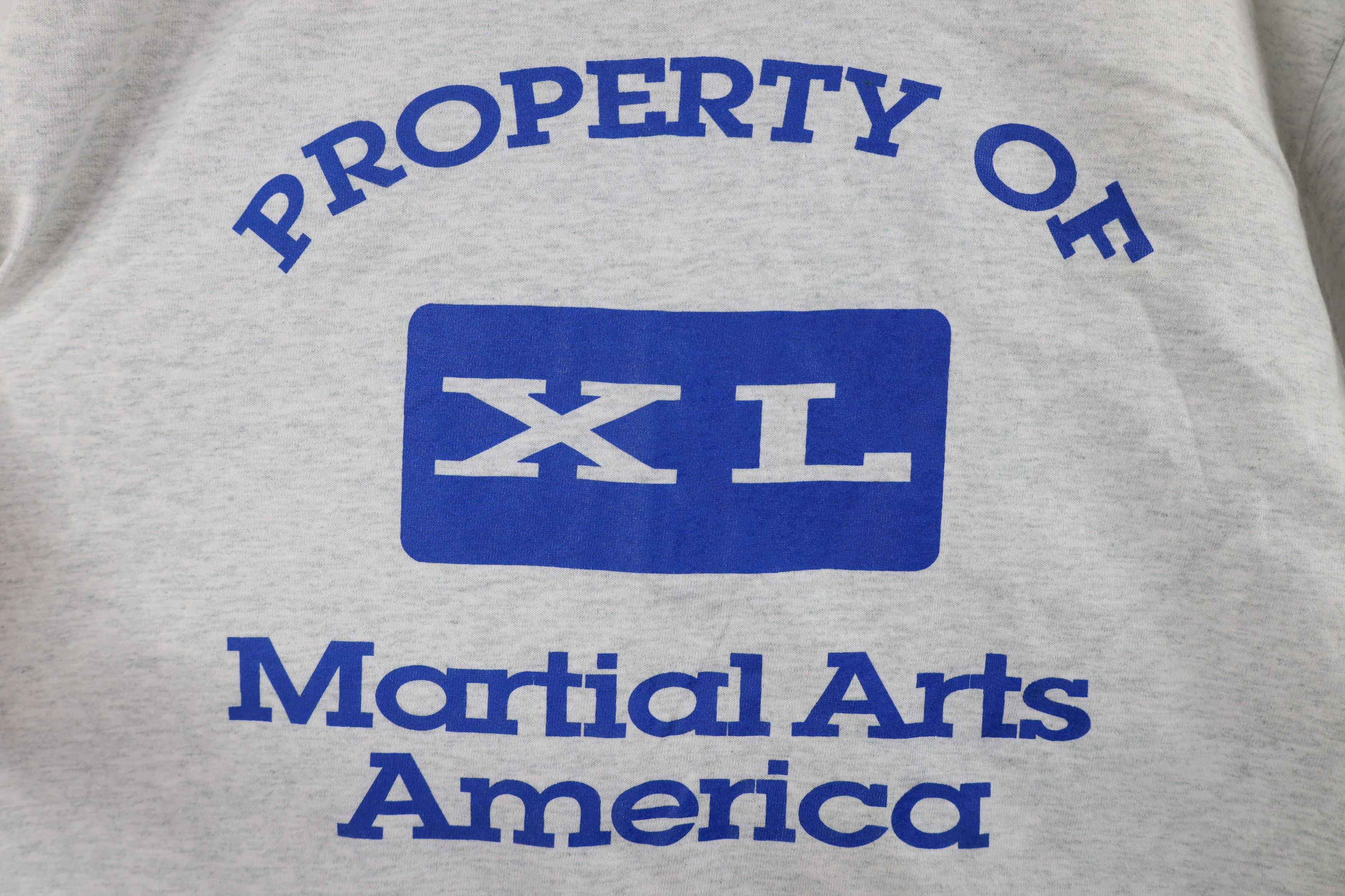 Vintage Vintage 90s Martial Arts America T-Shirt Heather Gray Size US L / EU 52-54 / 3 - 4 Thumbnail