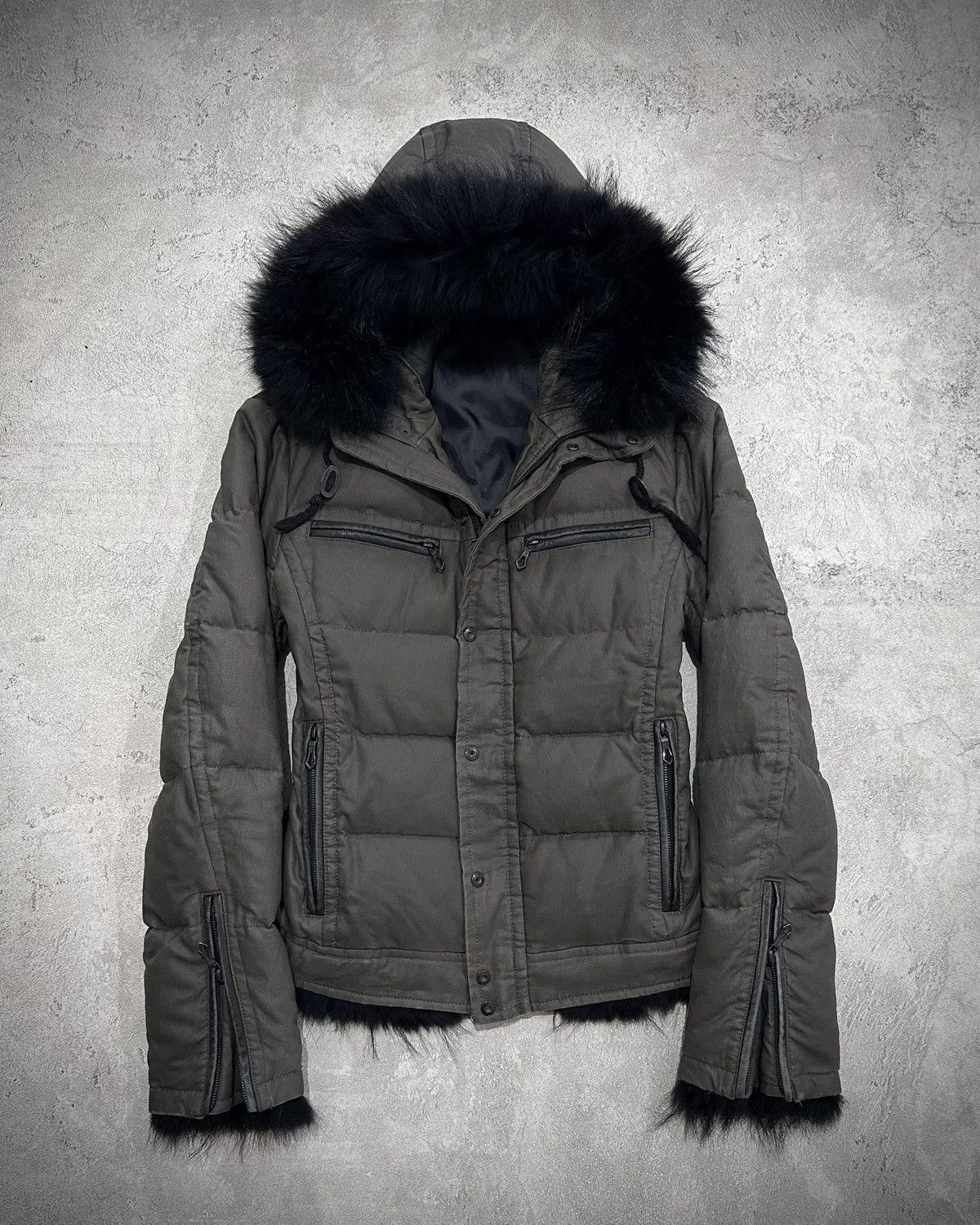 5351 Pour Les Hommes Waxed Riders Puffer Jacket Dark Gray