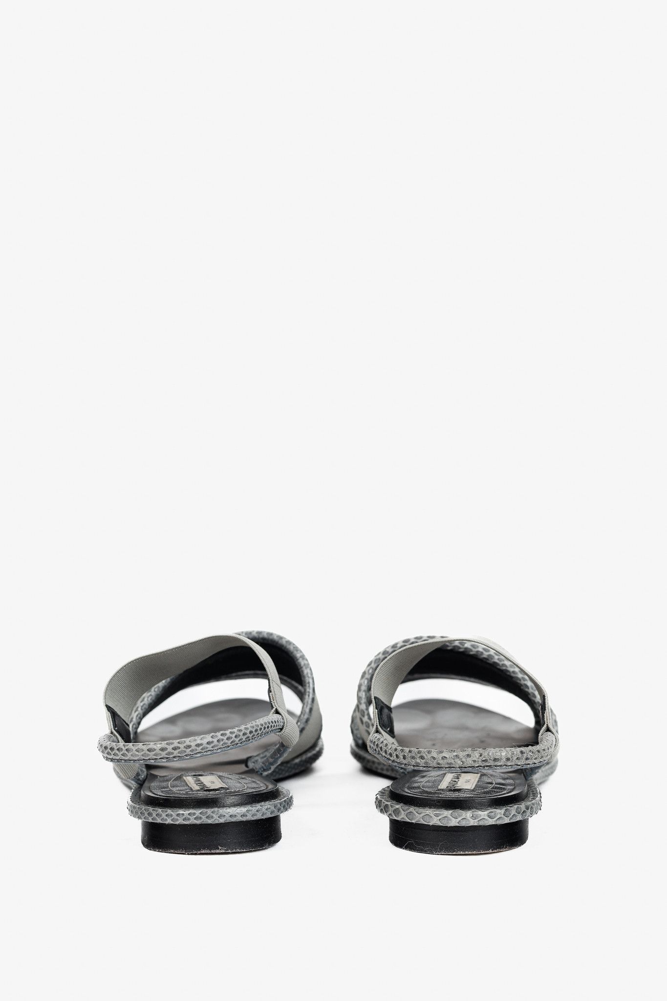 Balenciaga Balenciaga Elastic Snakeskin-Embossed-Trim Slingback Sandals Size US 7.5 / IT 37.5 - 3 Thumbnail