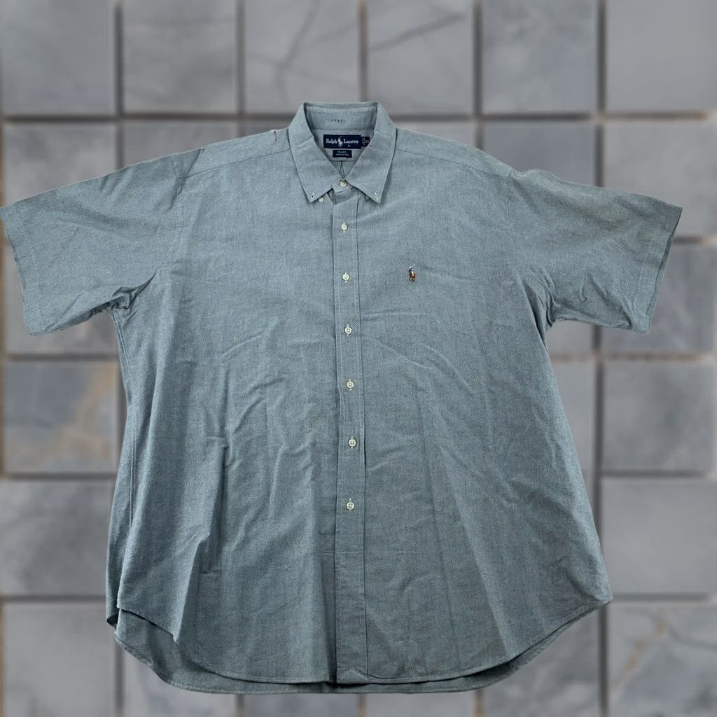 Ralph Lauren Ralph Lauren Shirt Mens 3XL Gray Blake Short Sleeve Button-Down Pony Logo Regular Fit Size US XXL / EU 58 / 5 - 1 Thumbnail