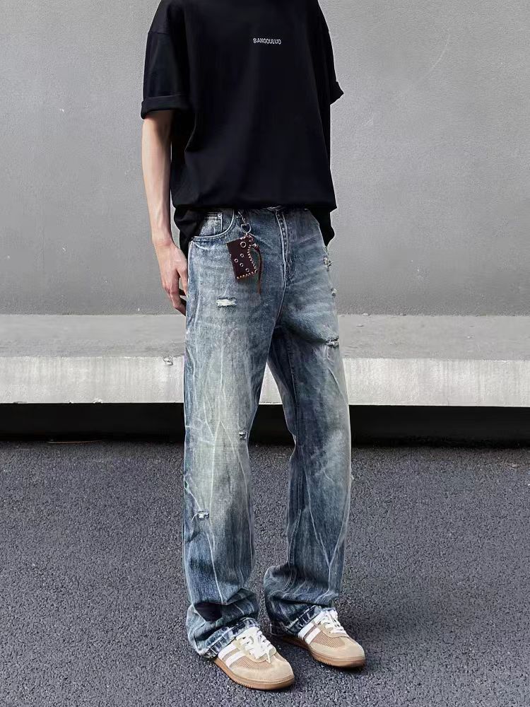 Designer × Jean × Vintage High Street Vintage Tie-Dye Lightning Ripped Jeans Size US 34 / EU 50 - 5 Thumbnail