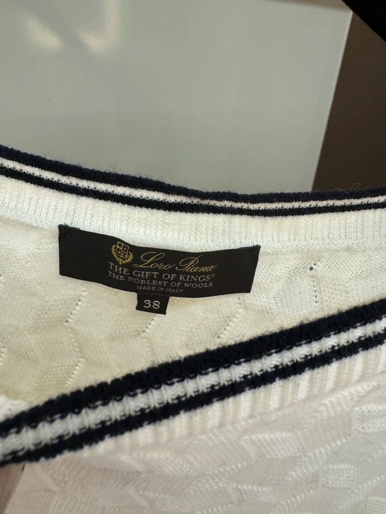 Loro Piana LORO PIANA Black and white striped cashmere knit top Size M / US 6-8 / IT 42-44 - 3 Thumbnail