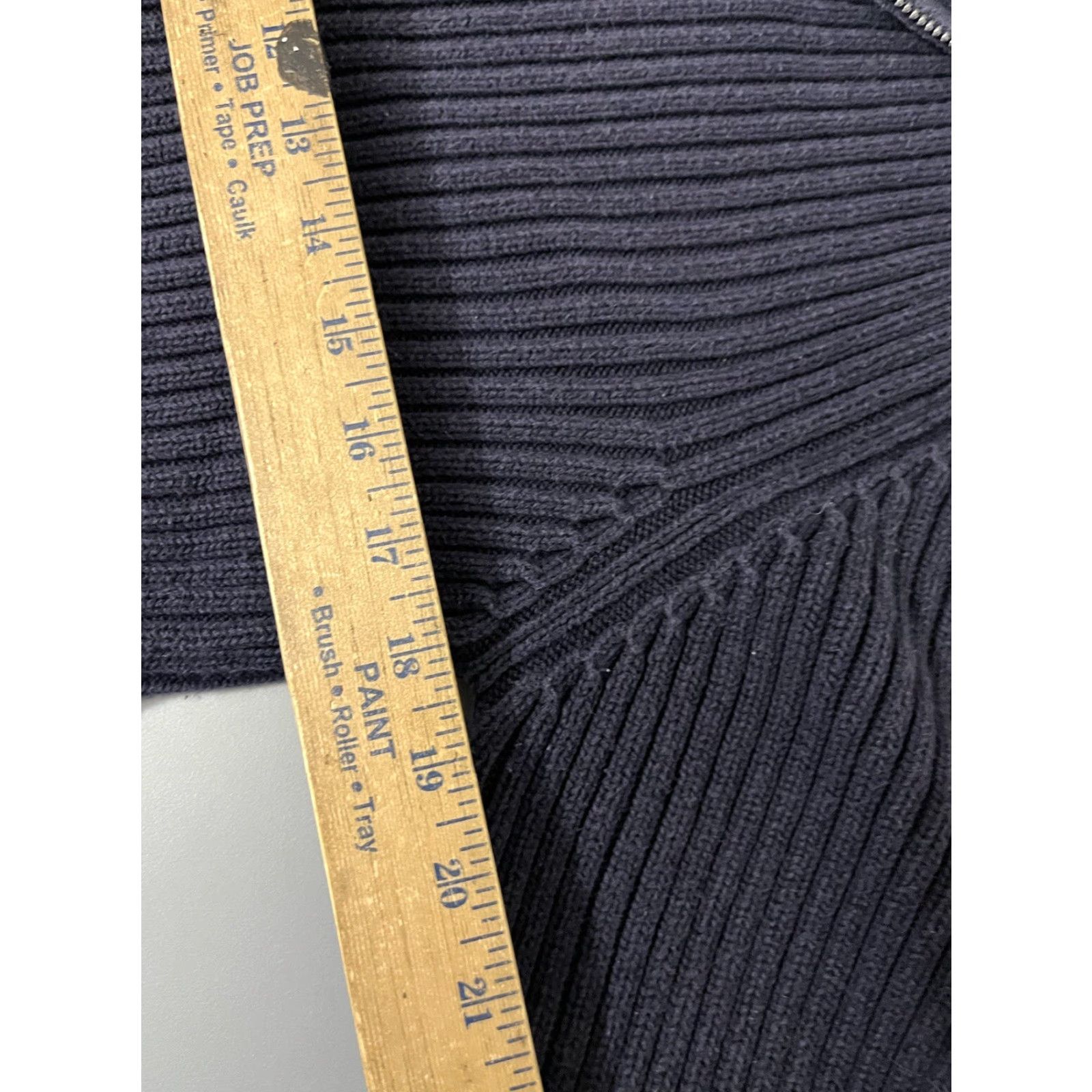 Gap VINTAGE Gap Sweater Full Zip Womens XL Navy Blue Ribbed 2002 Y2K Distressed Size XL / US 12-14 / IT 48-50 - 5 Thumbnail