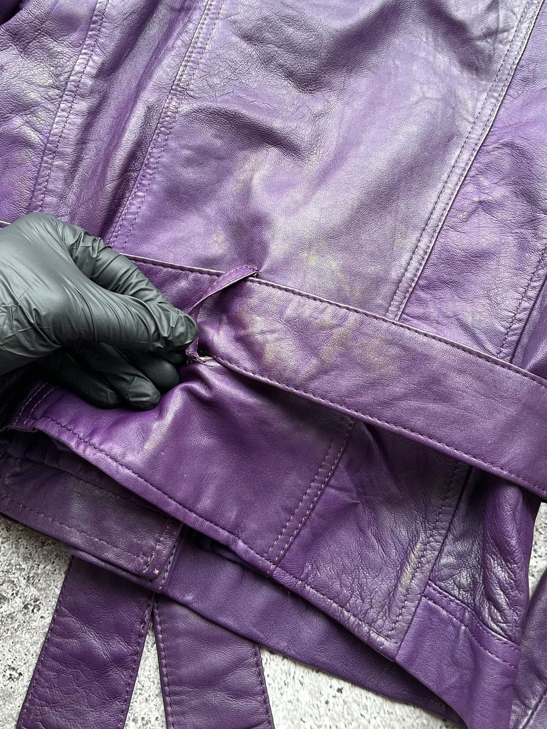 Vintage Vintage Faded Leather Jacket C114(V613)E8 Size XS / US 0-2 / IT 36-38 - 9 Thumbnail