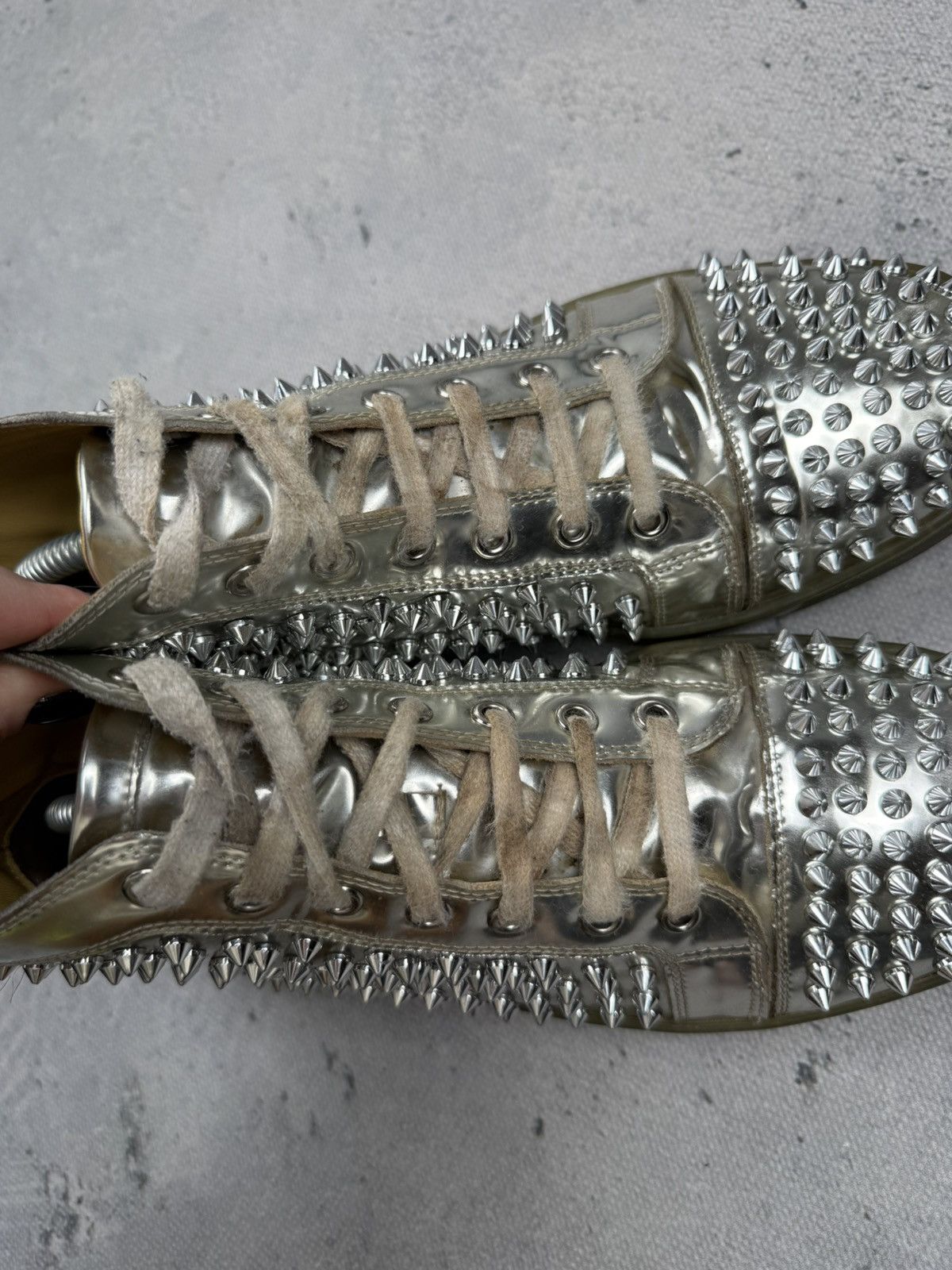 Christian Louboutin Christian Louboutin Louis Flat Antispecchio Spike Silver Size US 9 / EU 42 - 8 Thumbnail