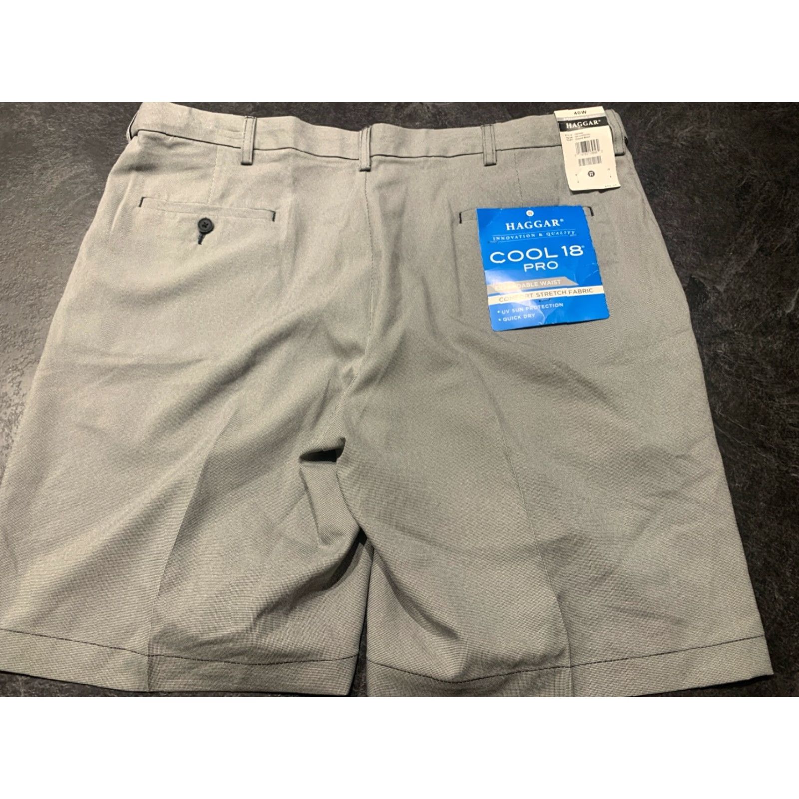 Haggar Haggar Men's Golf Shorts 40 W Gray Flat Front Chino Stretch UV Protection Cool 18 Pro Men Size US 40 / EU 56 - 2 Thumbnail