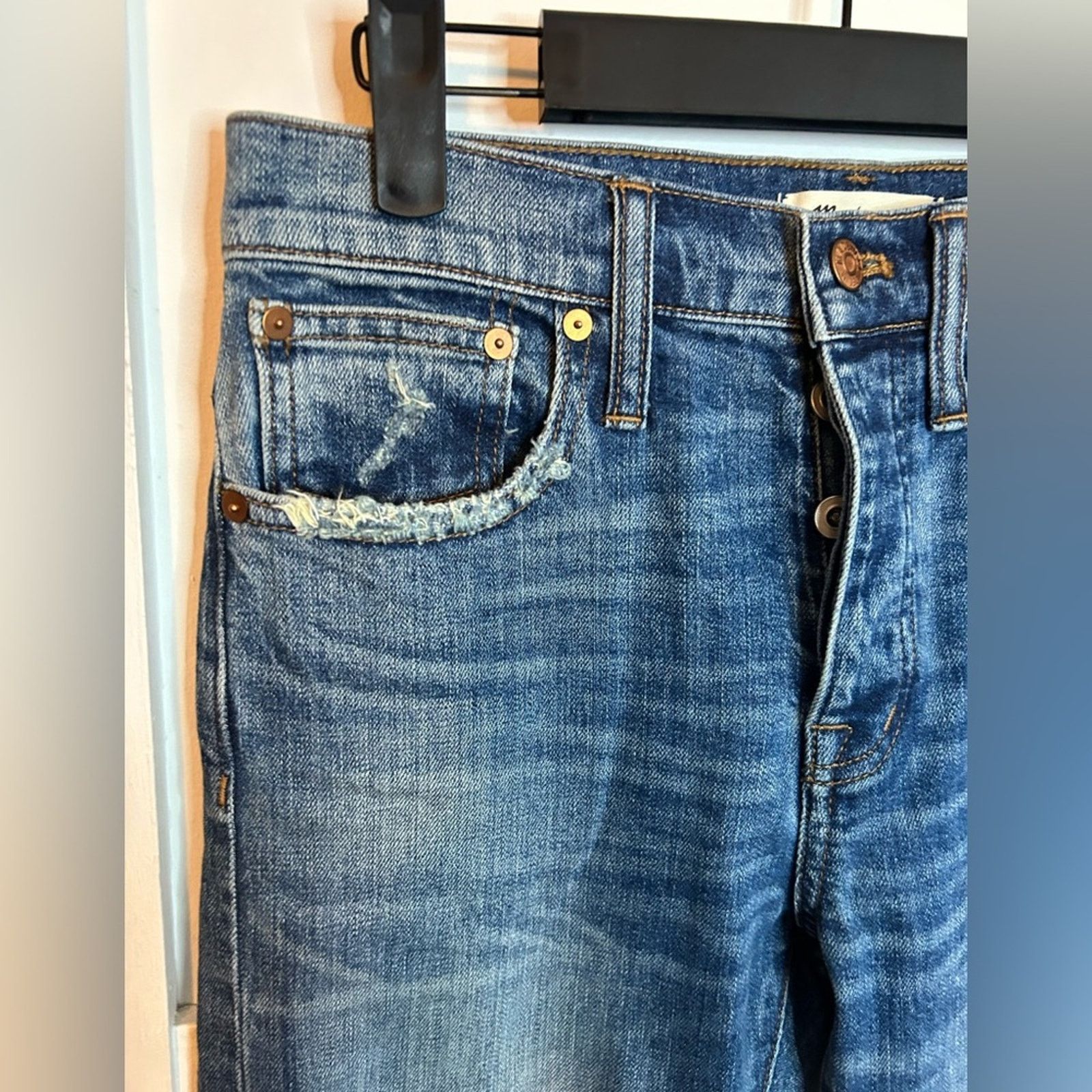 Madewell Madewell Cruiser Straight Leg Jeans in Cloverdale Wash Size 25" / US 0 / IT 36 - 6 Thumbnail