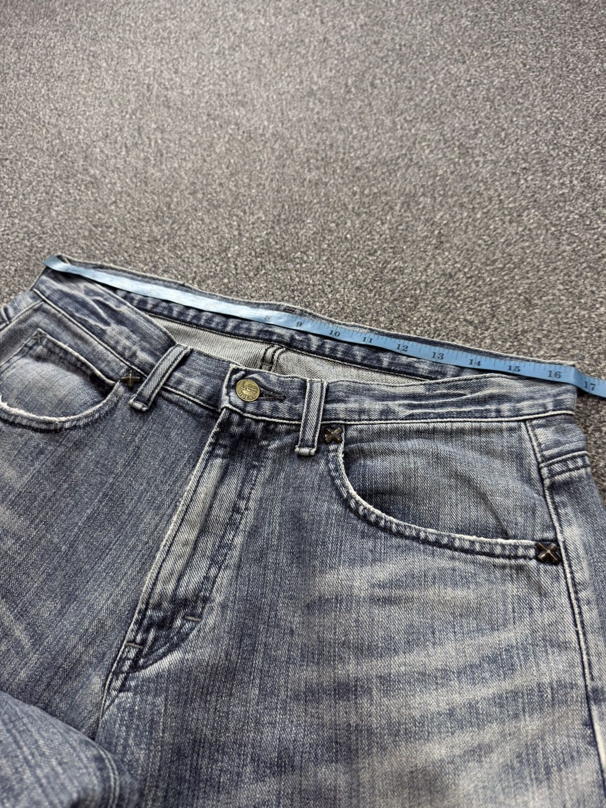 Lee × Number (N)ine Vintage 90s Japanese Denim Lee Distressed Faded Wash Jeans Size US 33 - 18 Thumbnail