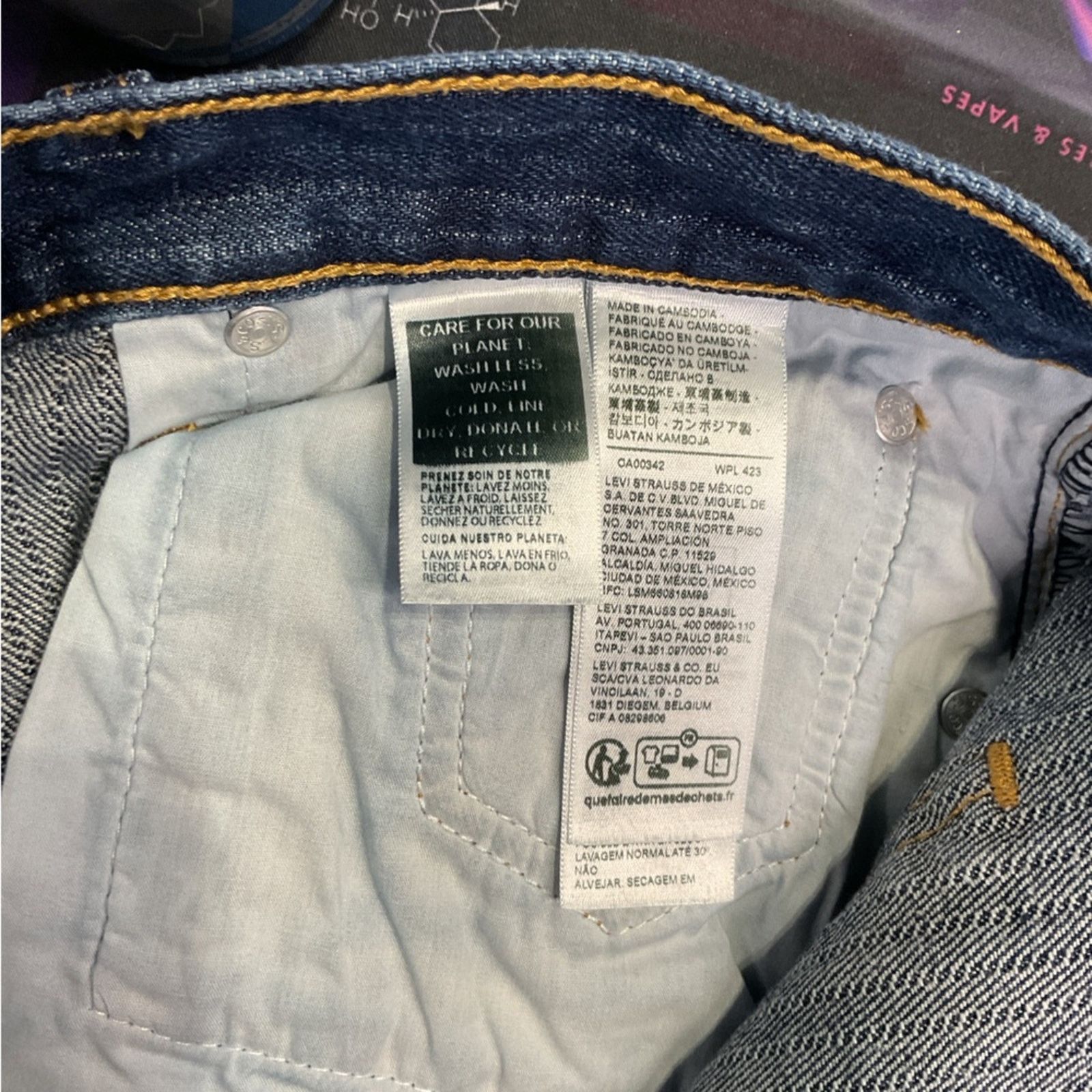Levi's Levi’s Low Pro Women’s Pin Stripe Frayed Hem Jeans Size 30" / US 8 / IT 44 - 3 Thumbnail
