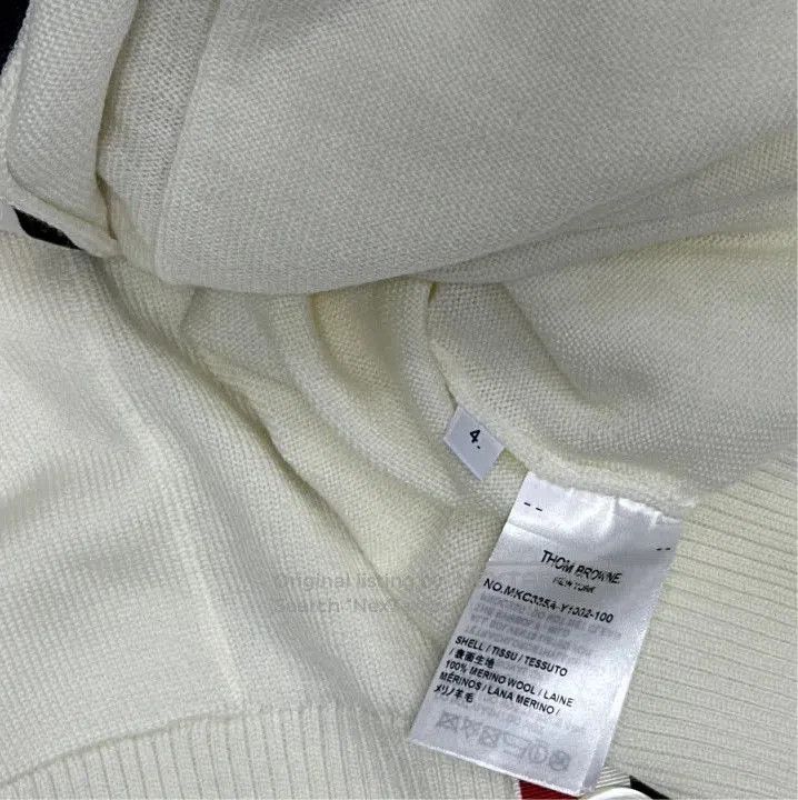 Thom Browne Thom Browne White Long Sleeve Knit Cardigan. Size US S / EU 44-46 / 1 - 4 Thumbnail